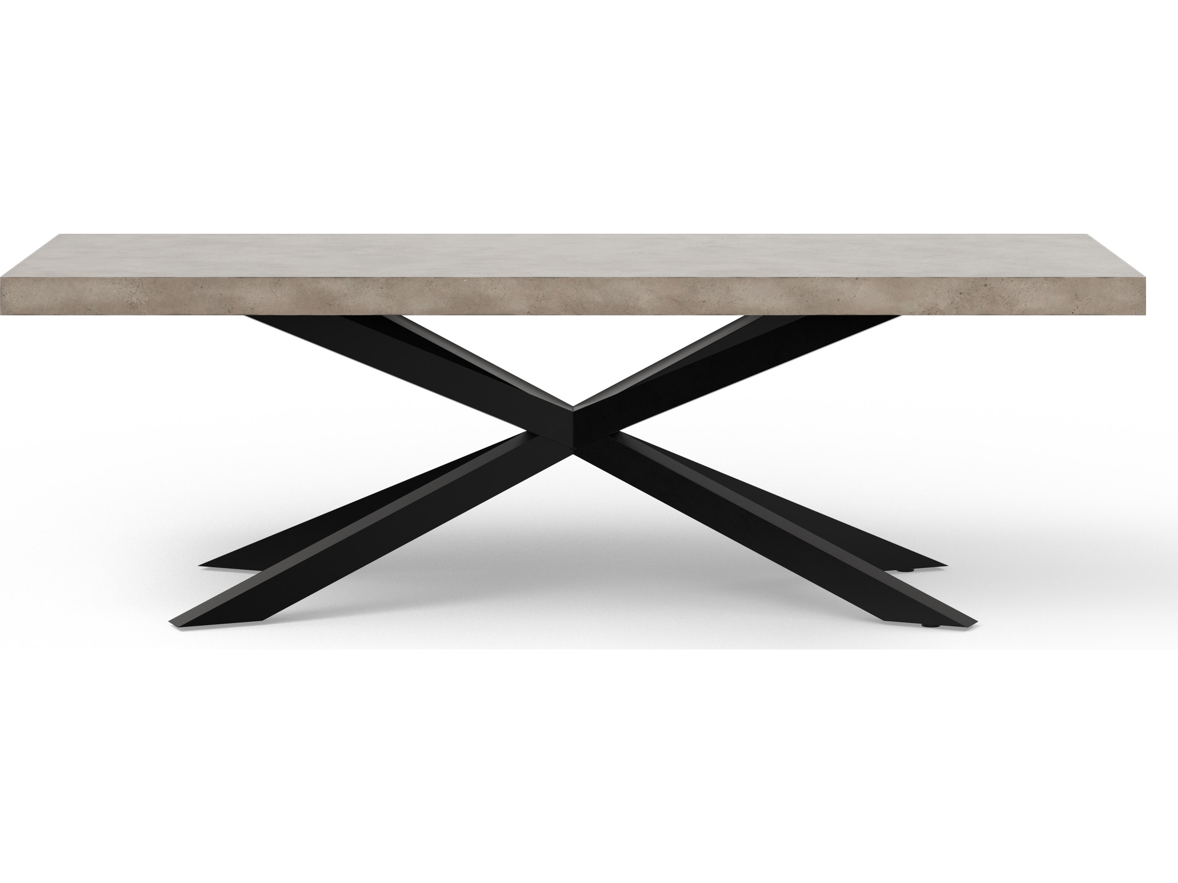 Mixx Dark Grey Black Concrete Rectangular Dining Table