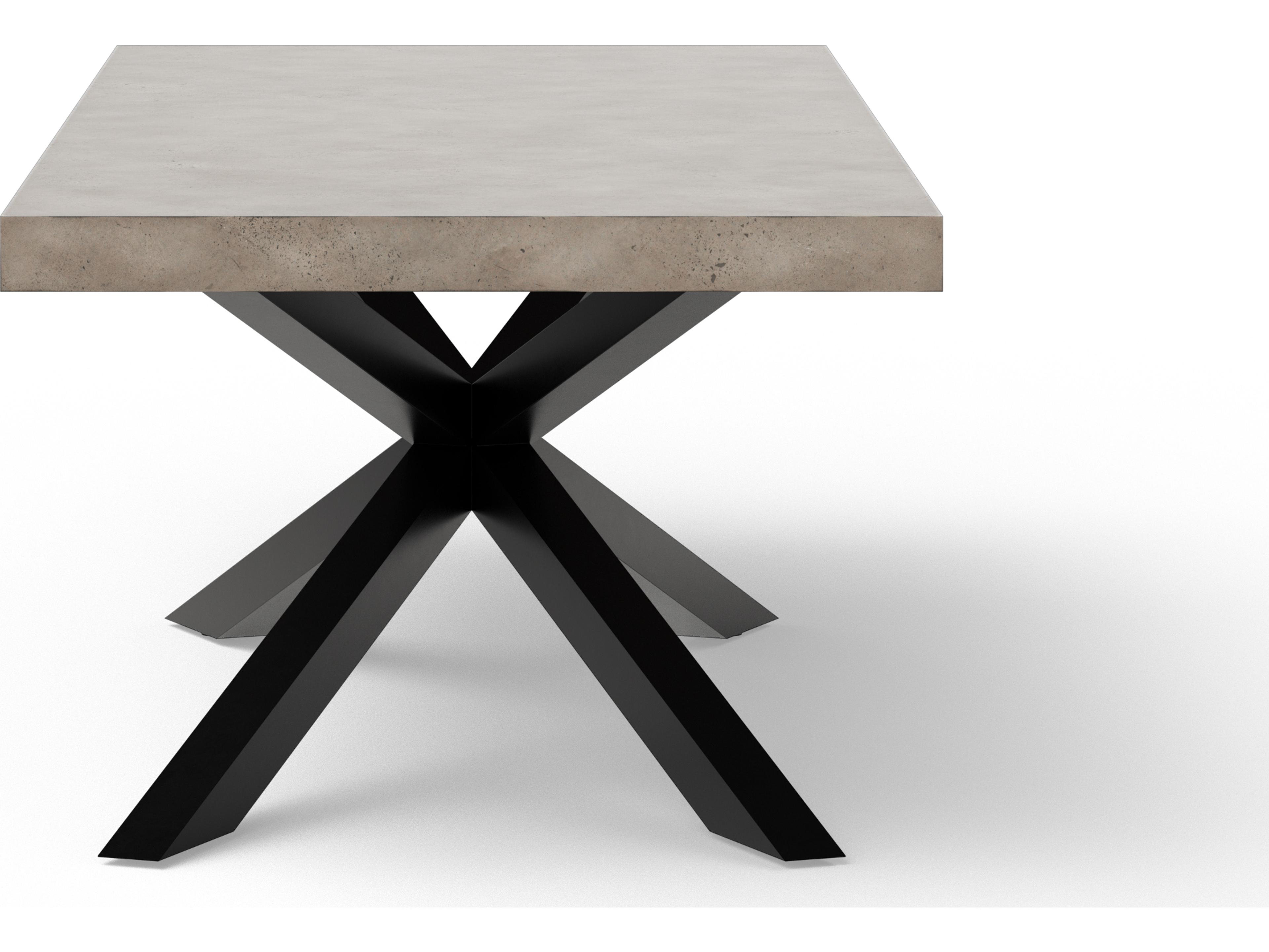 Urbia Outdoor Mixx Dark Grey Black Concrete Rectangular Dining Table