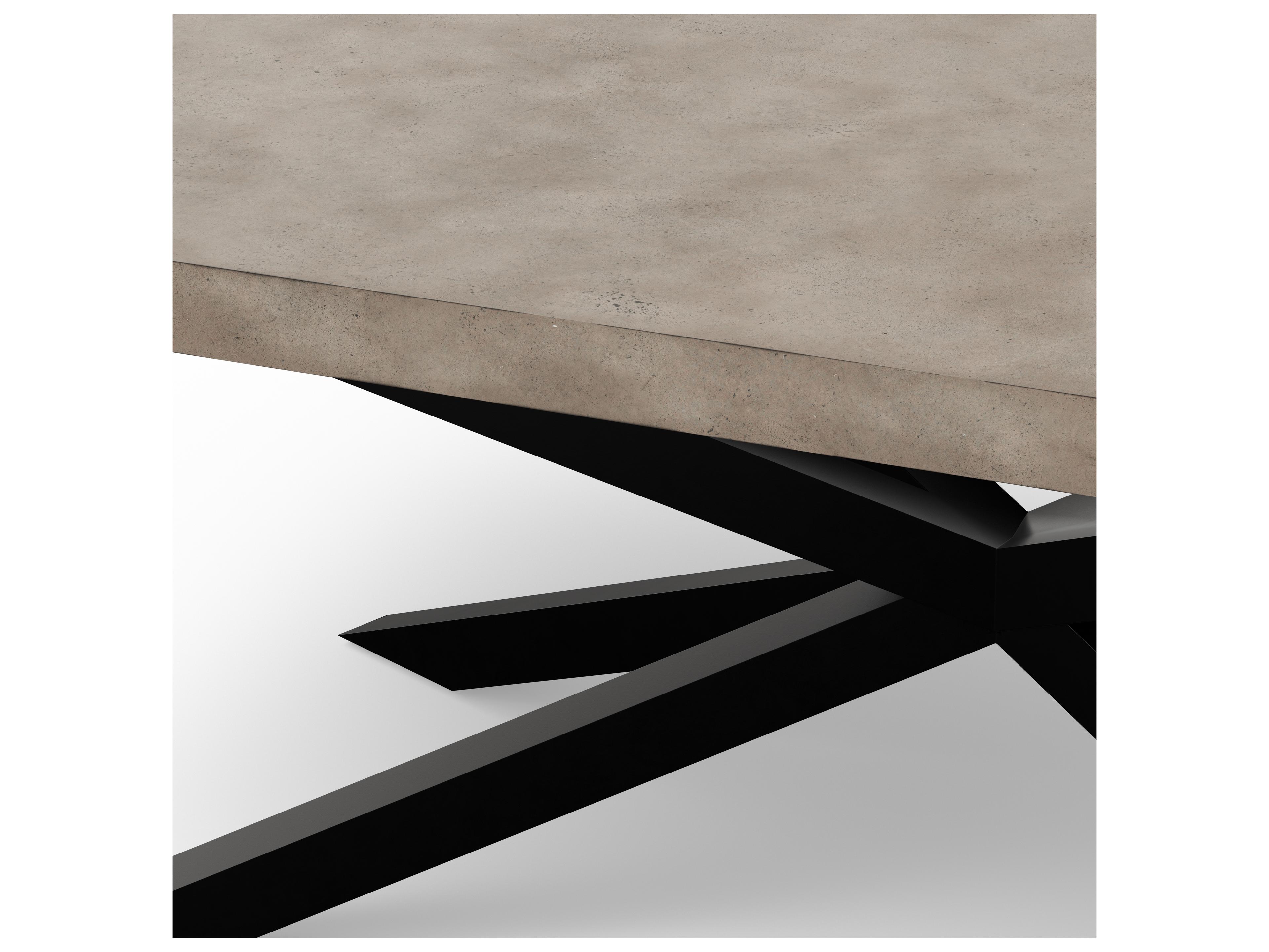 Urbia Outdoor Mixx Dark Grey Black Concrete Rectangular Dining Table