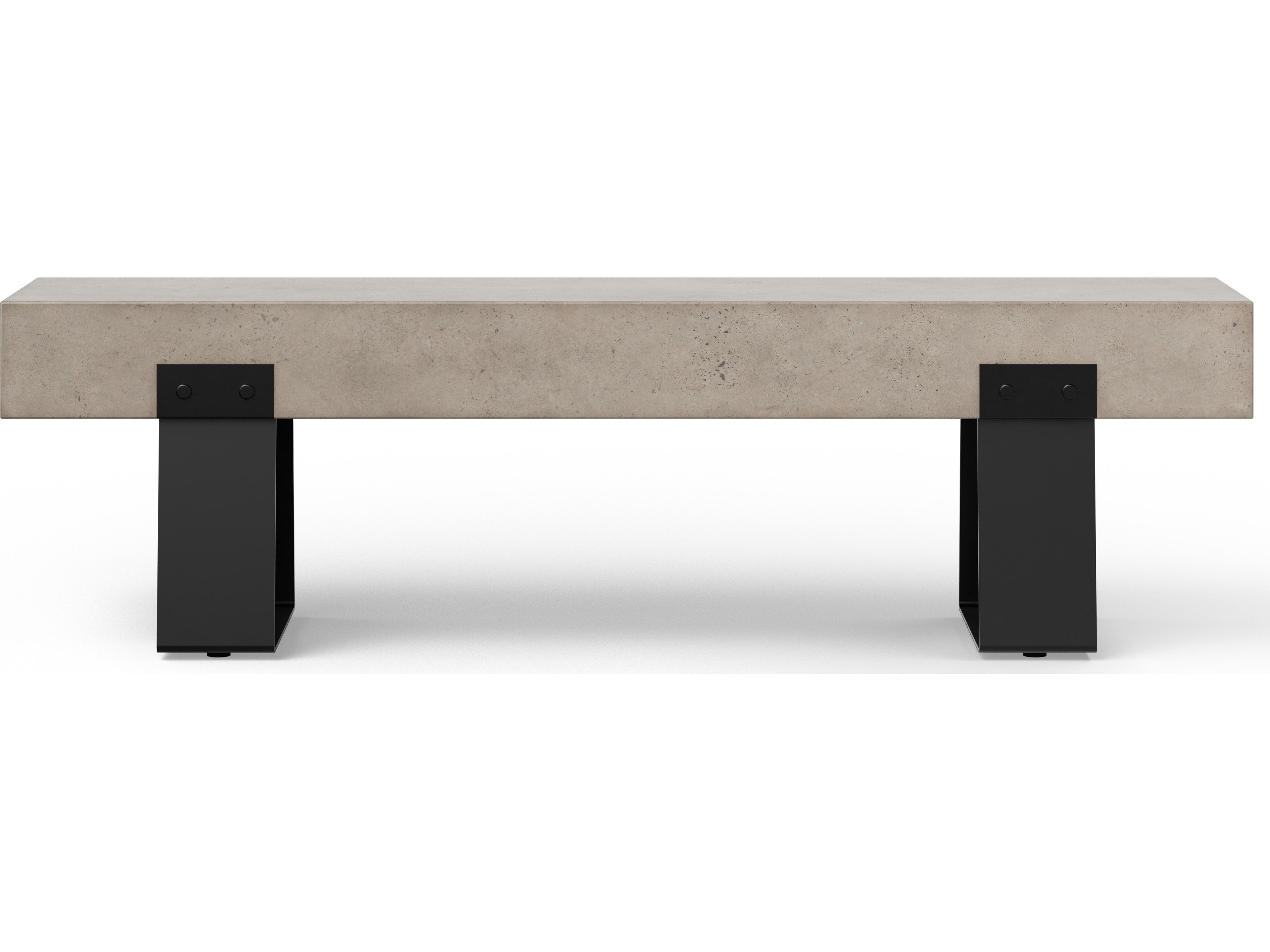 Industrial Dark Grey Black Concrete Bench