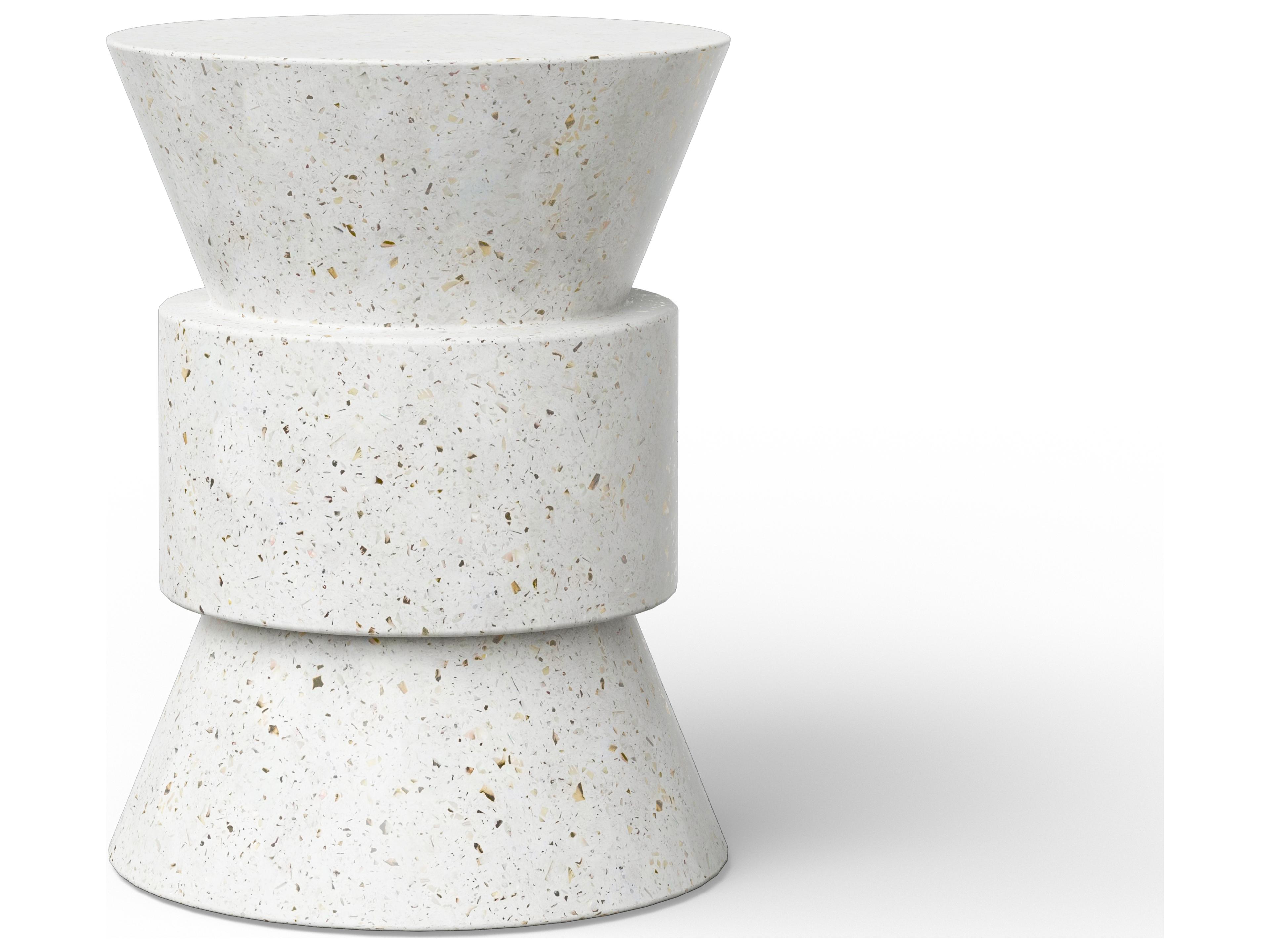 Urbia Outdoor Mixx Ivory Terrazzo Concrete Garden Stool