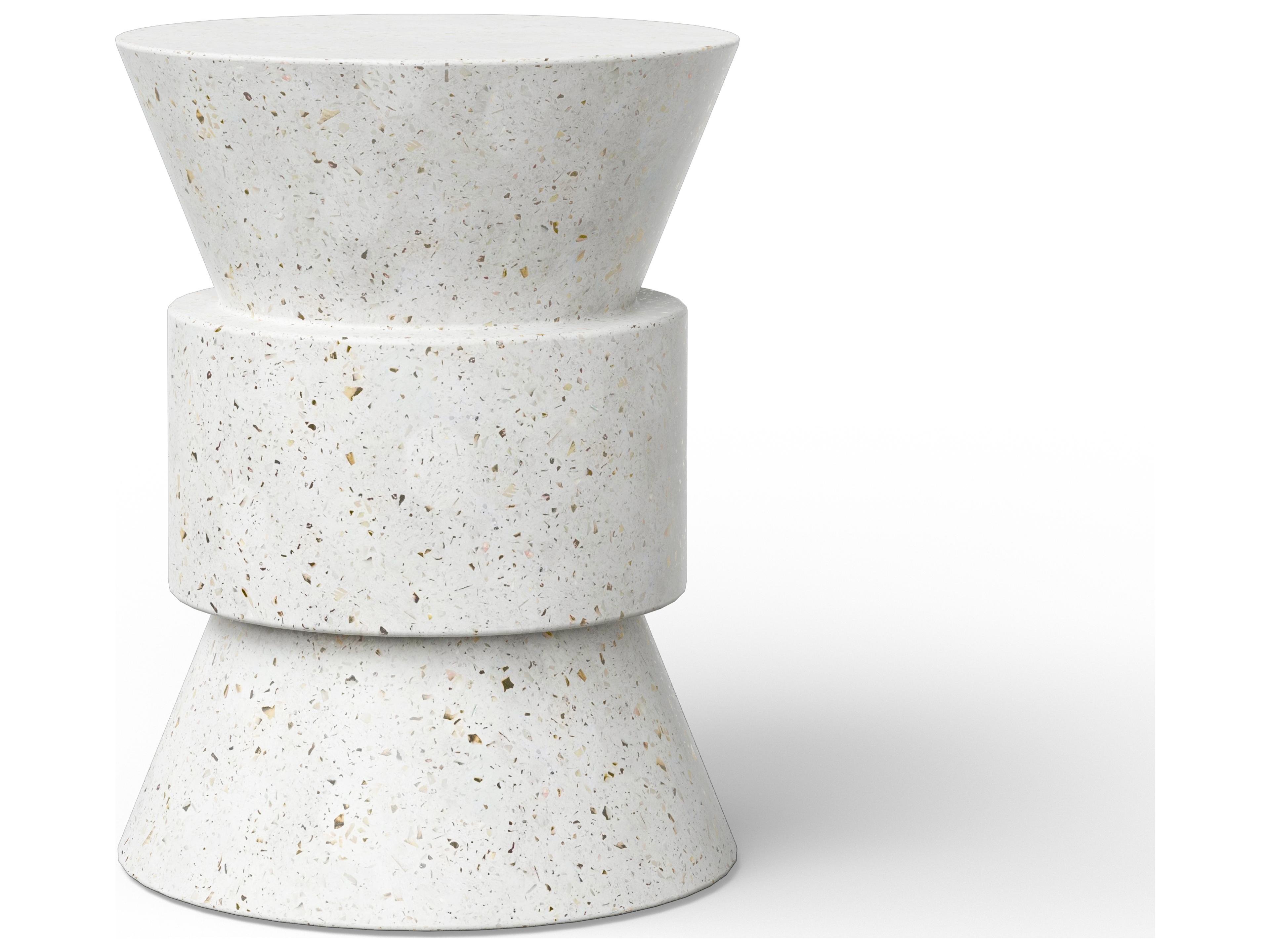 Urbia Outdoor Mixx Ivory Terrazzo Concrete Garden Stool