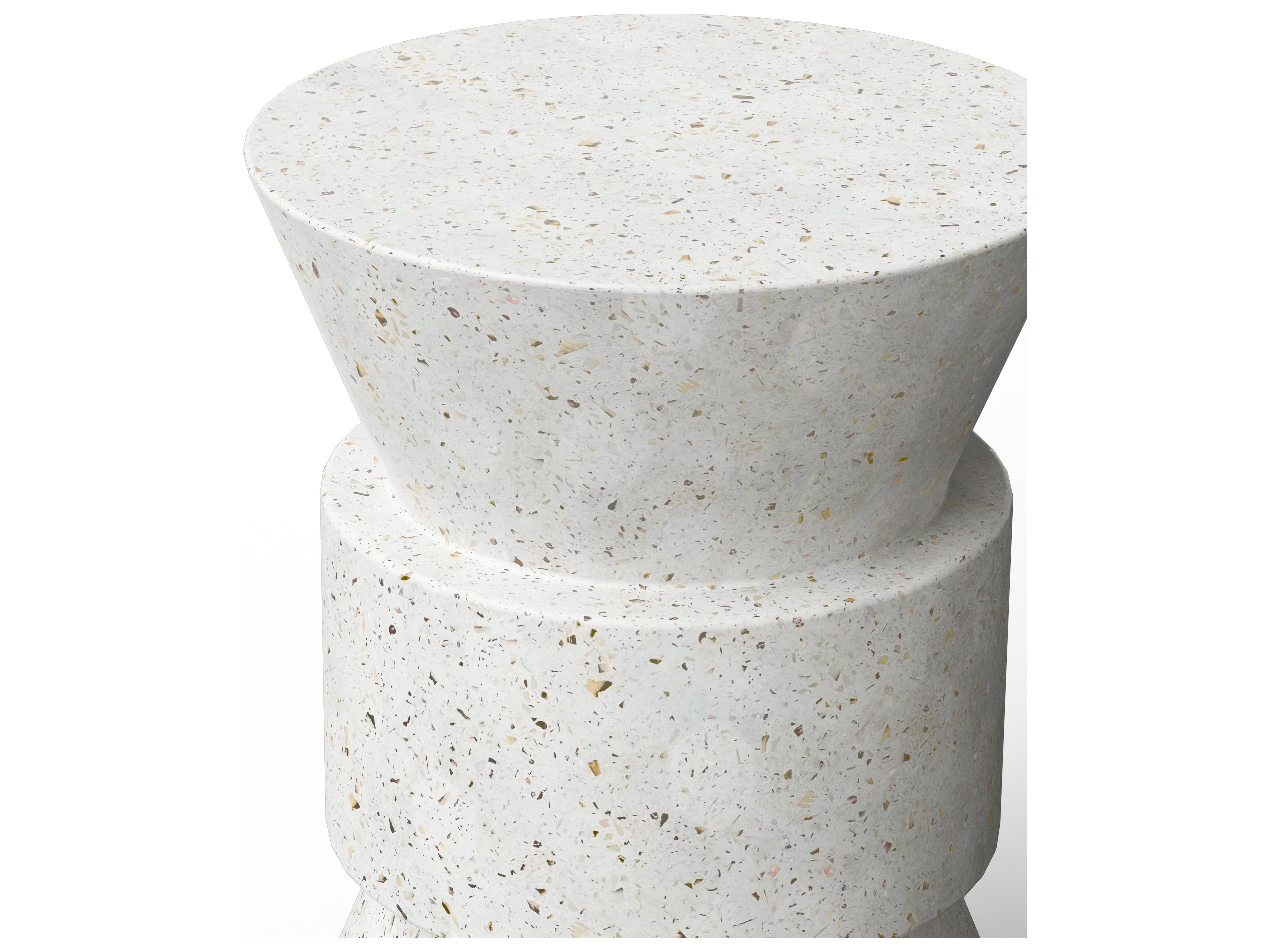 Urbia Outdoor Mixx Ivory Terrazzo Concrete Garden Stool