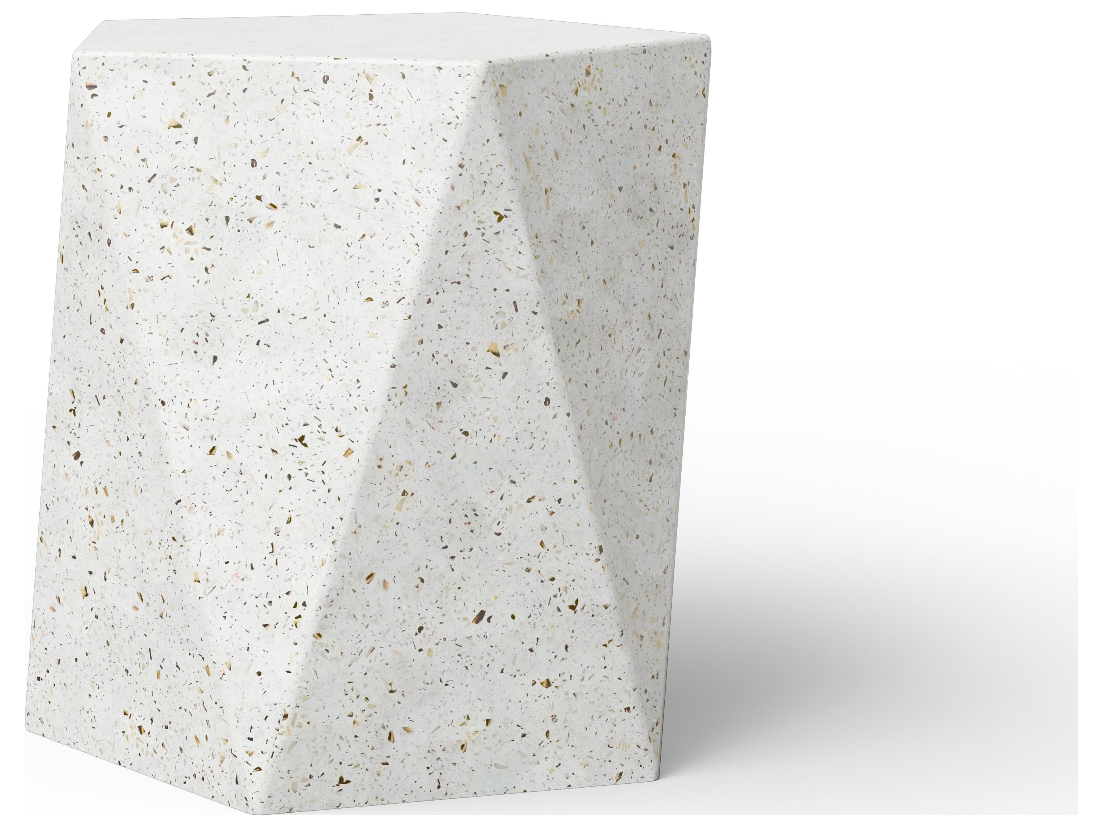Urbia Outdoor Mixx Ivory Terrazzo Concrete Garden Stool