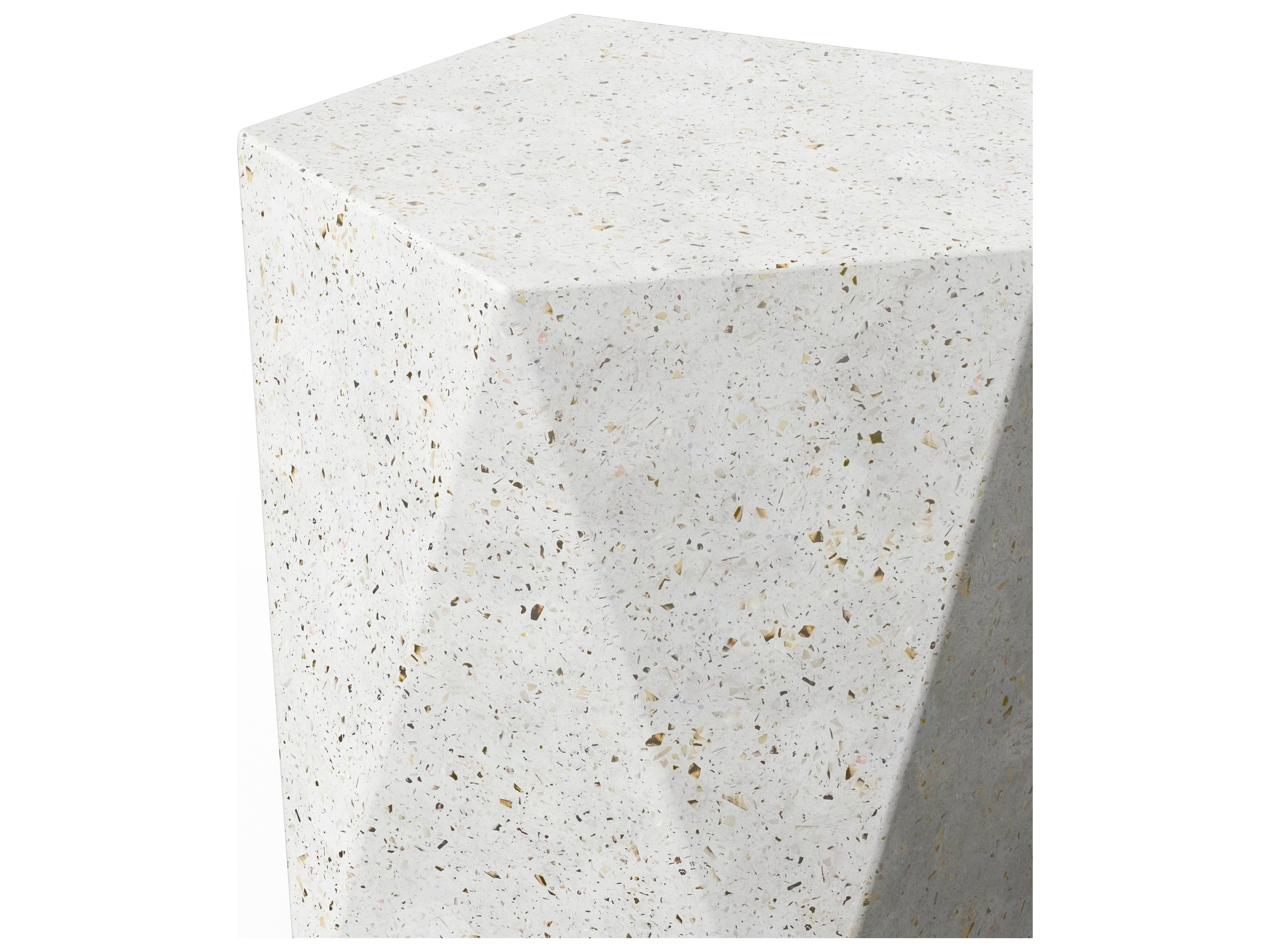 Urbia Outdoor Mixx Ivory Terrazzo Concrete Garden Stool
