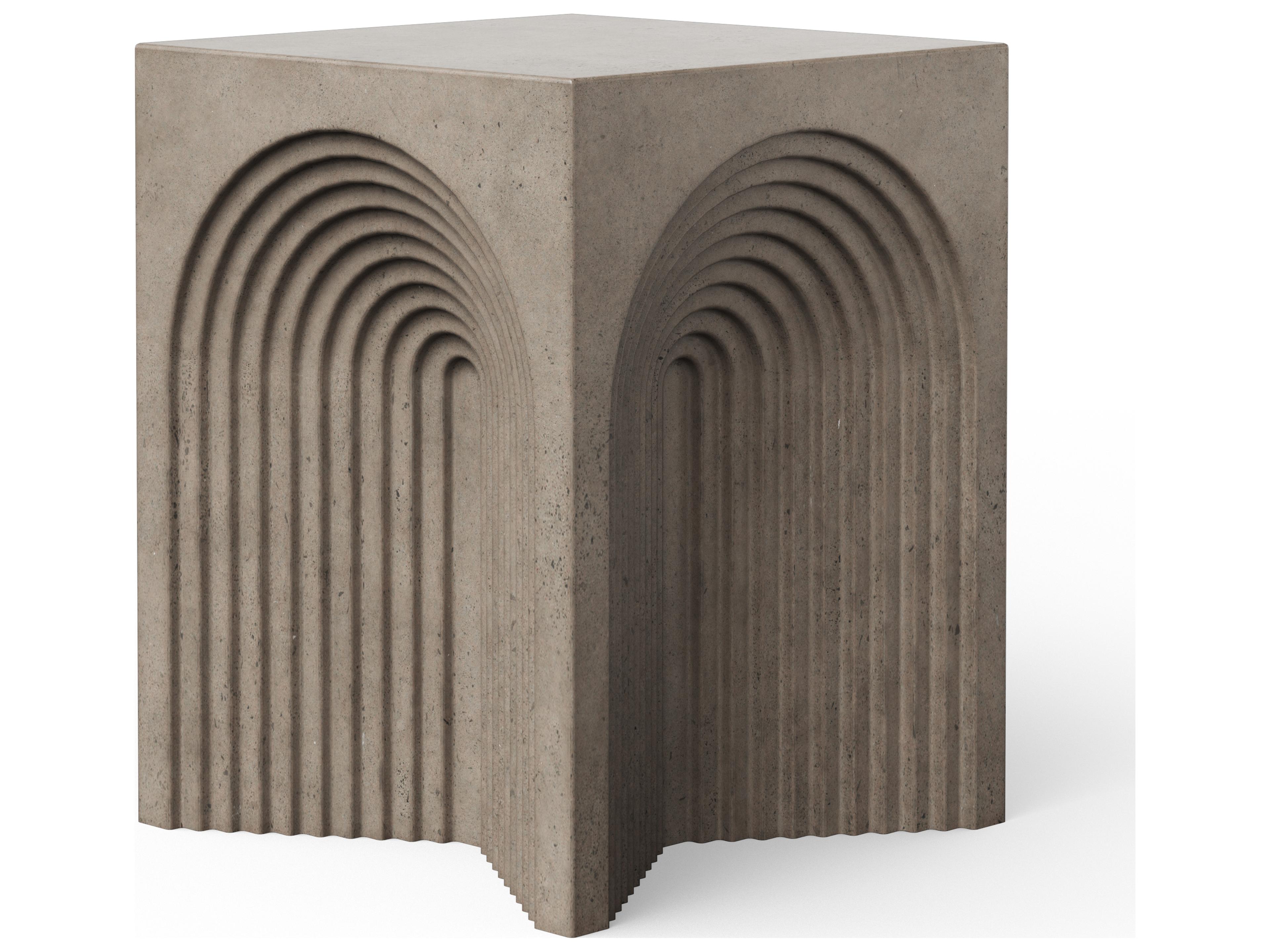 Mixx Dark Grey Concrete Garden Stool