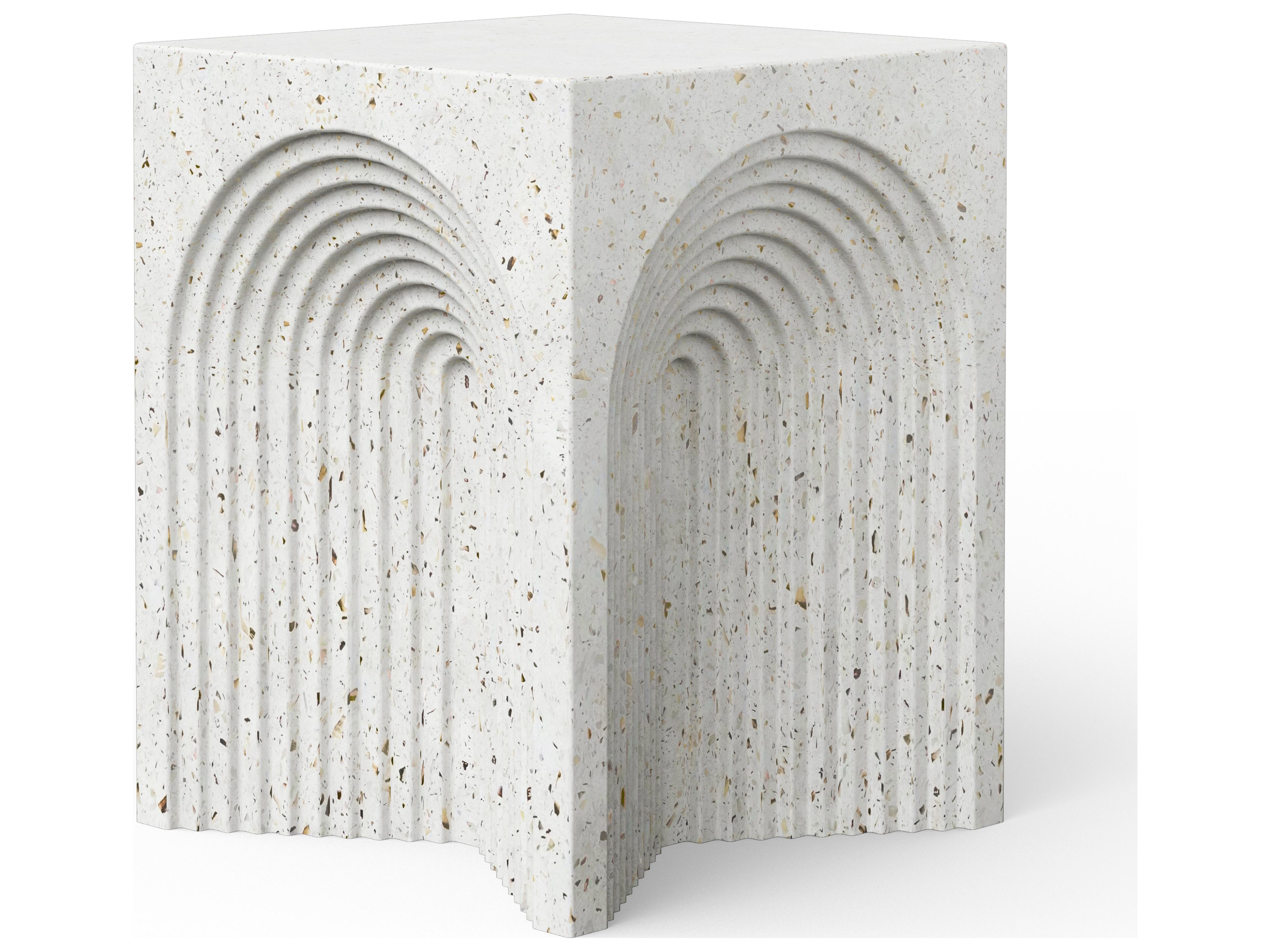 Mixx Ivory Terrazzo Concrete Garden Stool
