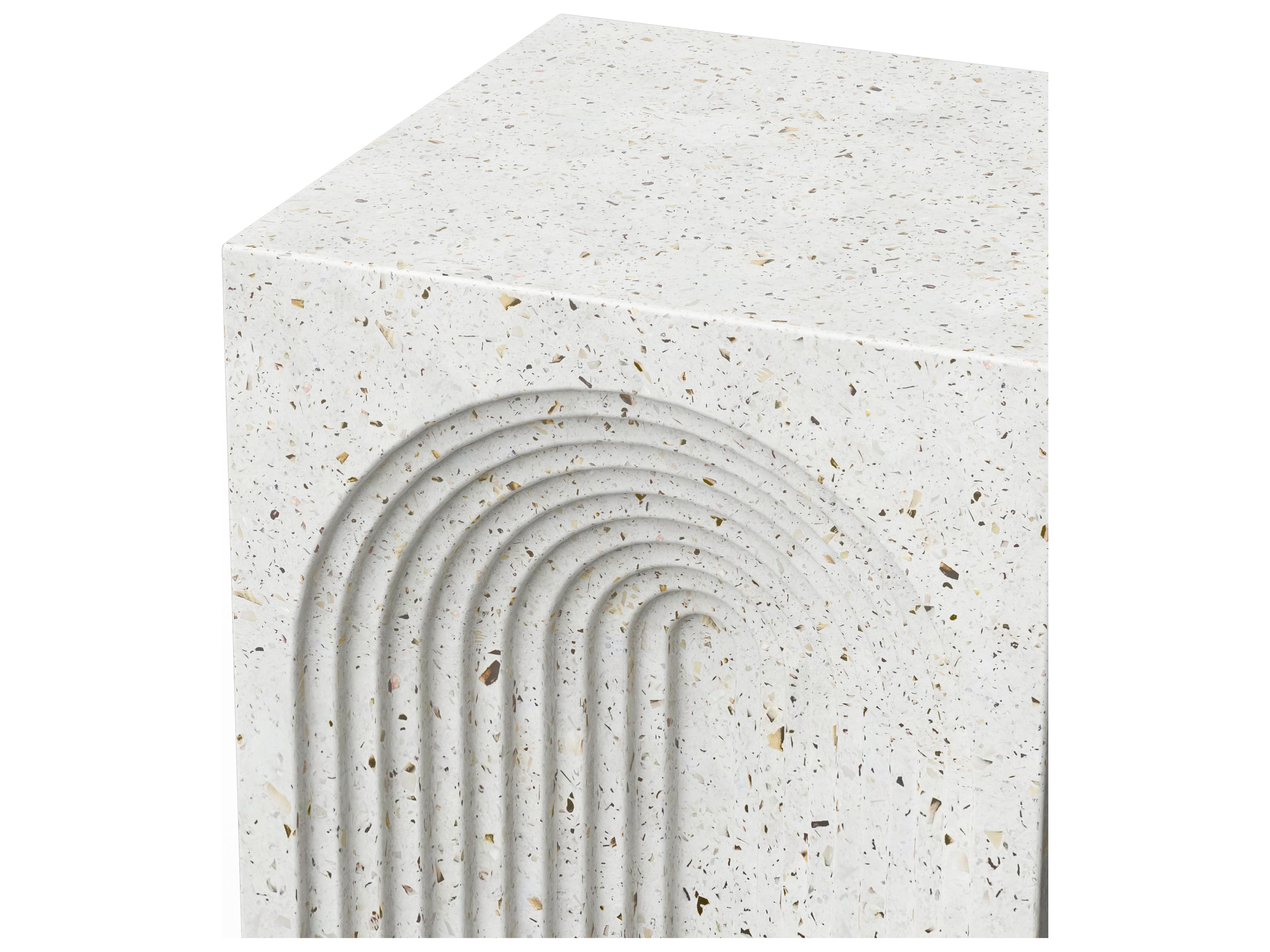Urbia Outdoor Mixx Ivory Terrazzo Concrete Garden Stool