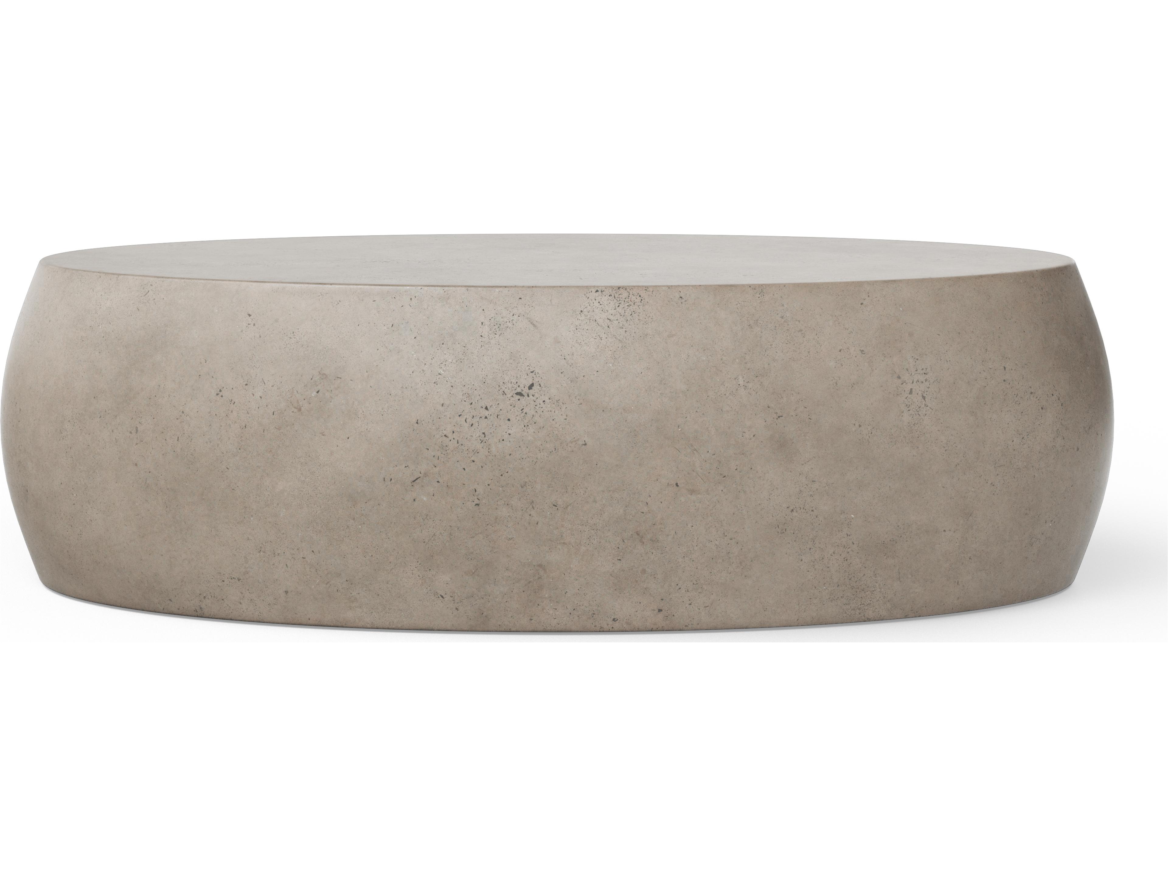 Pebble Dark Grey Concrete Oval Coffee Table