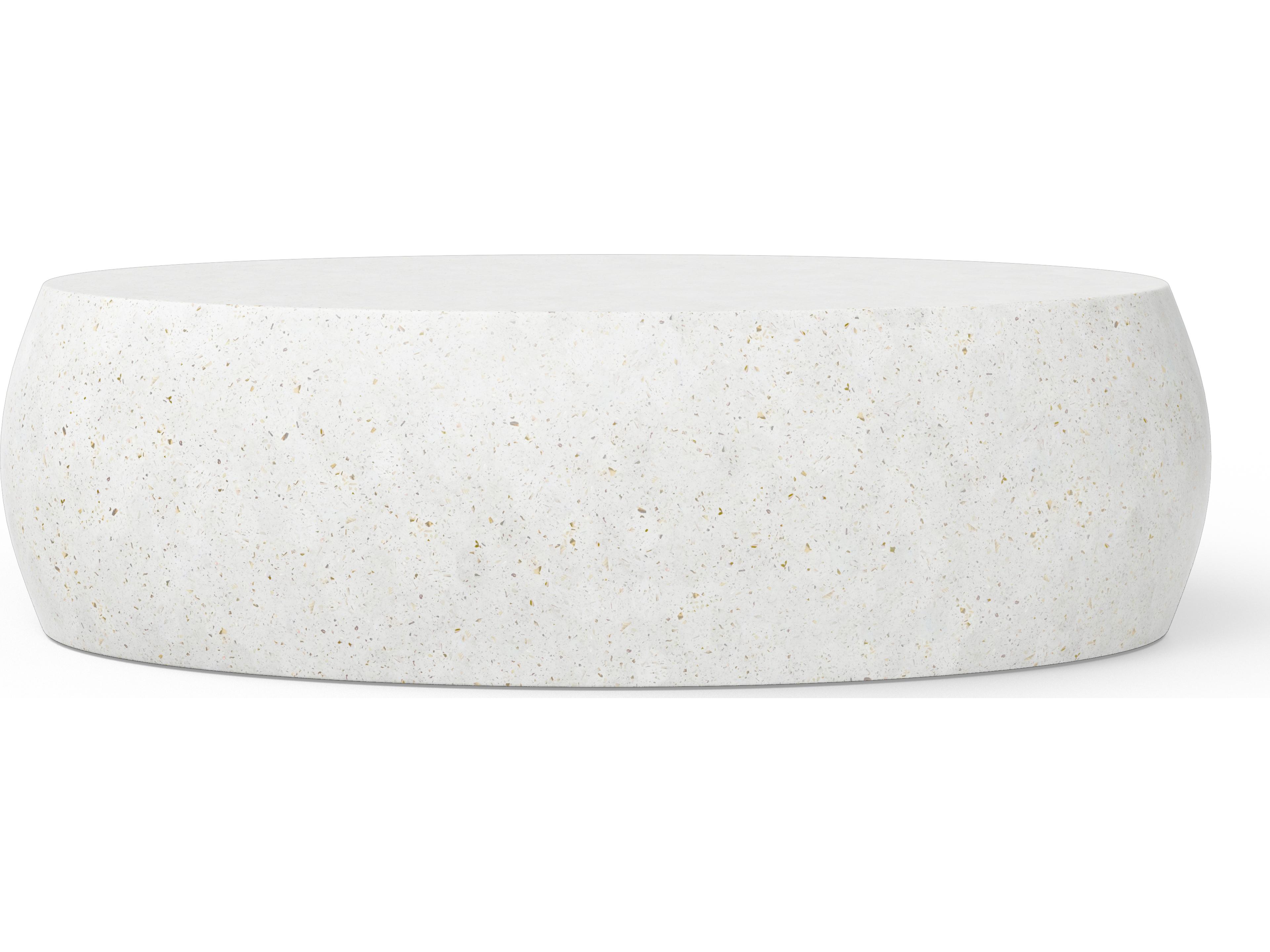 Mixx Ivory Terrazzo Concrete Oval Coffee Table