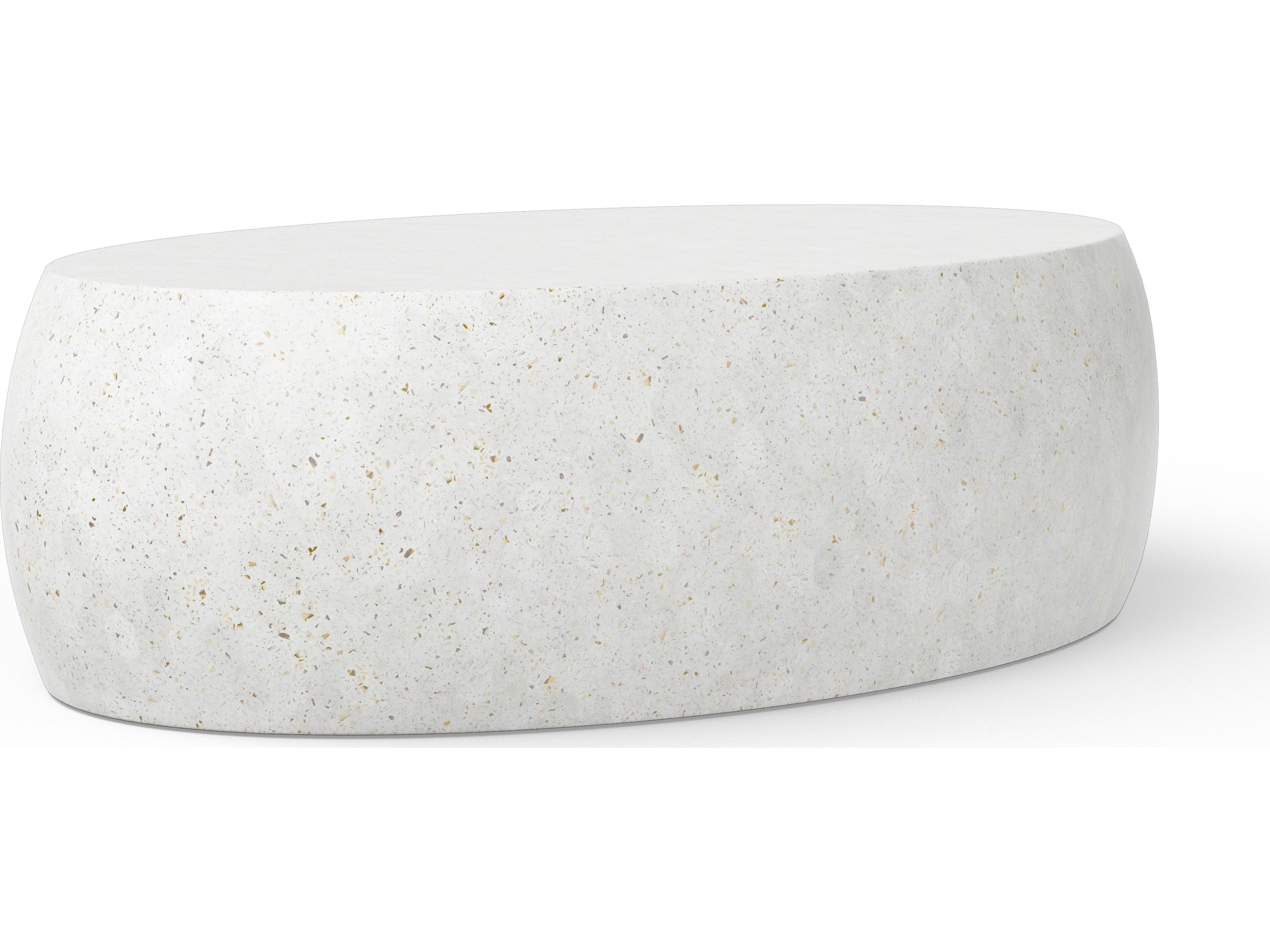 Urbia Outdoor Mixx Ivory Terrazzo Concrete Oval Coffee Table