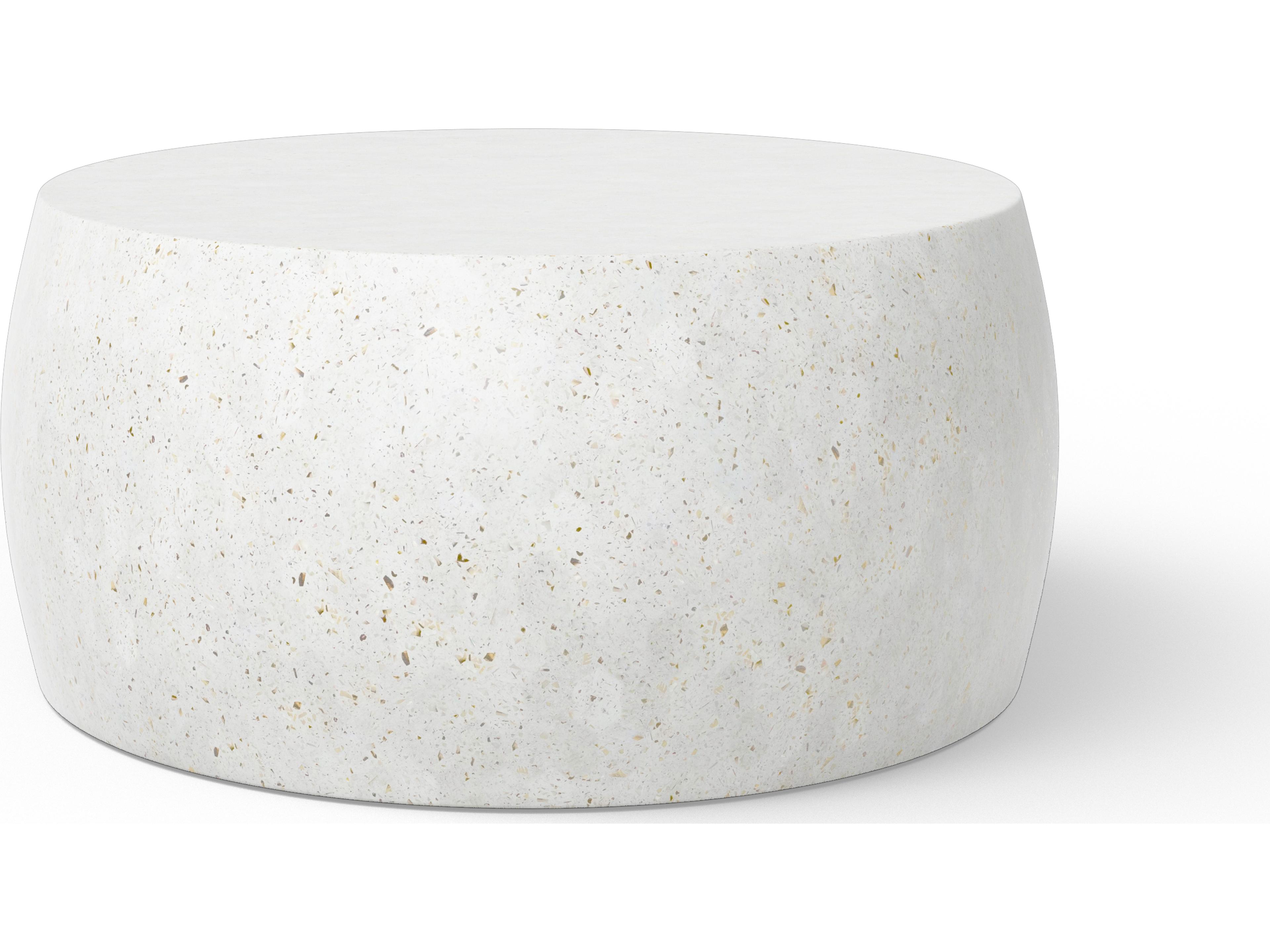 Urbia Outdoor Mixx Ivory Terrazzo Concrete Oval Coffee Table