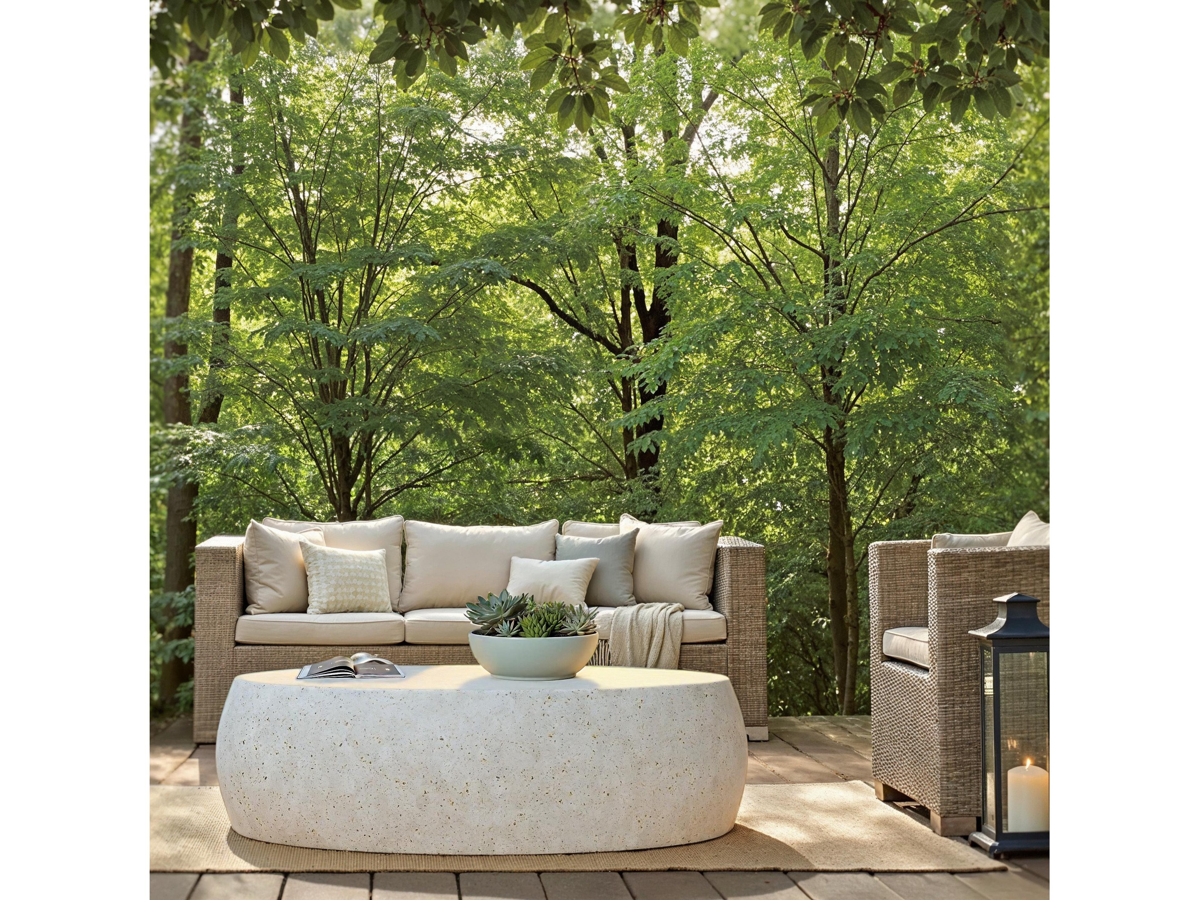 Urbia Outdoor Mixx Ivory Terrazzo Concrete Oval Coffee Table