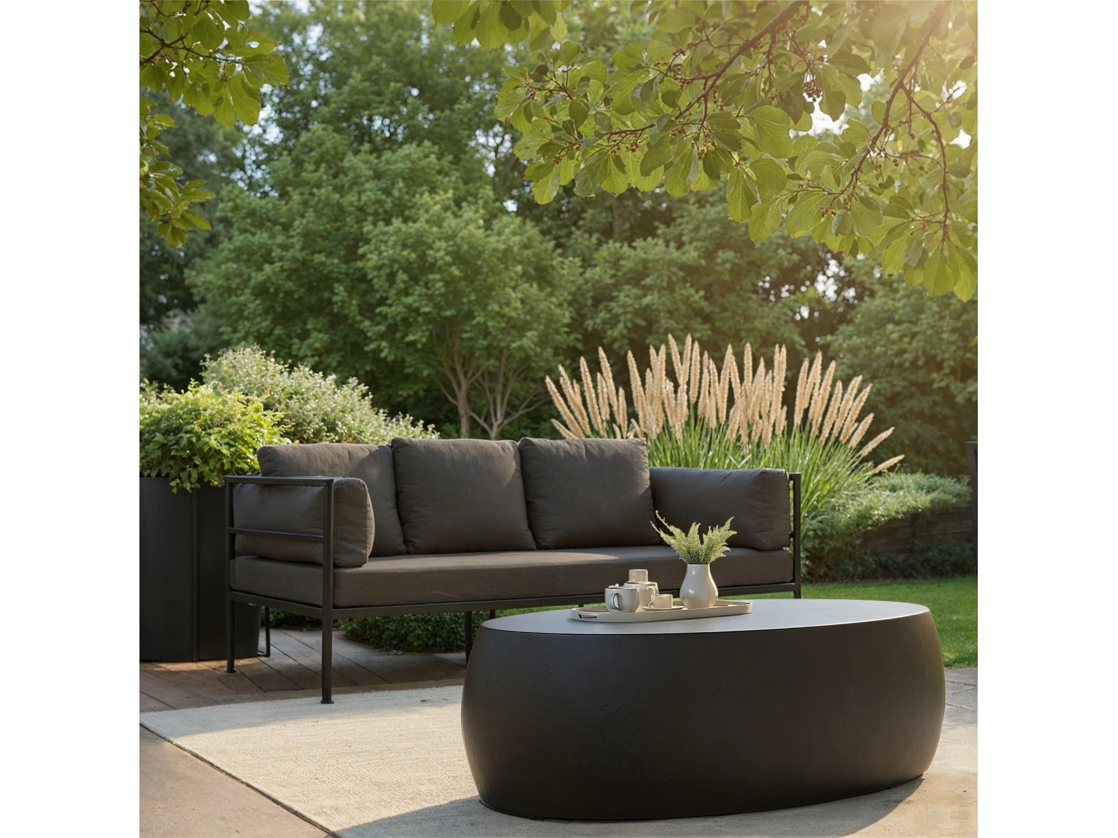 Urbia Outdoor Mixx Lava Concrete Oval Coffee Table
