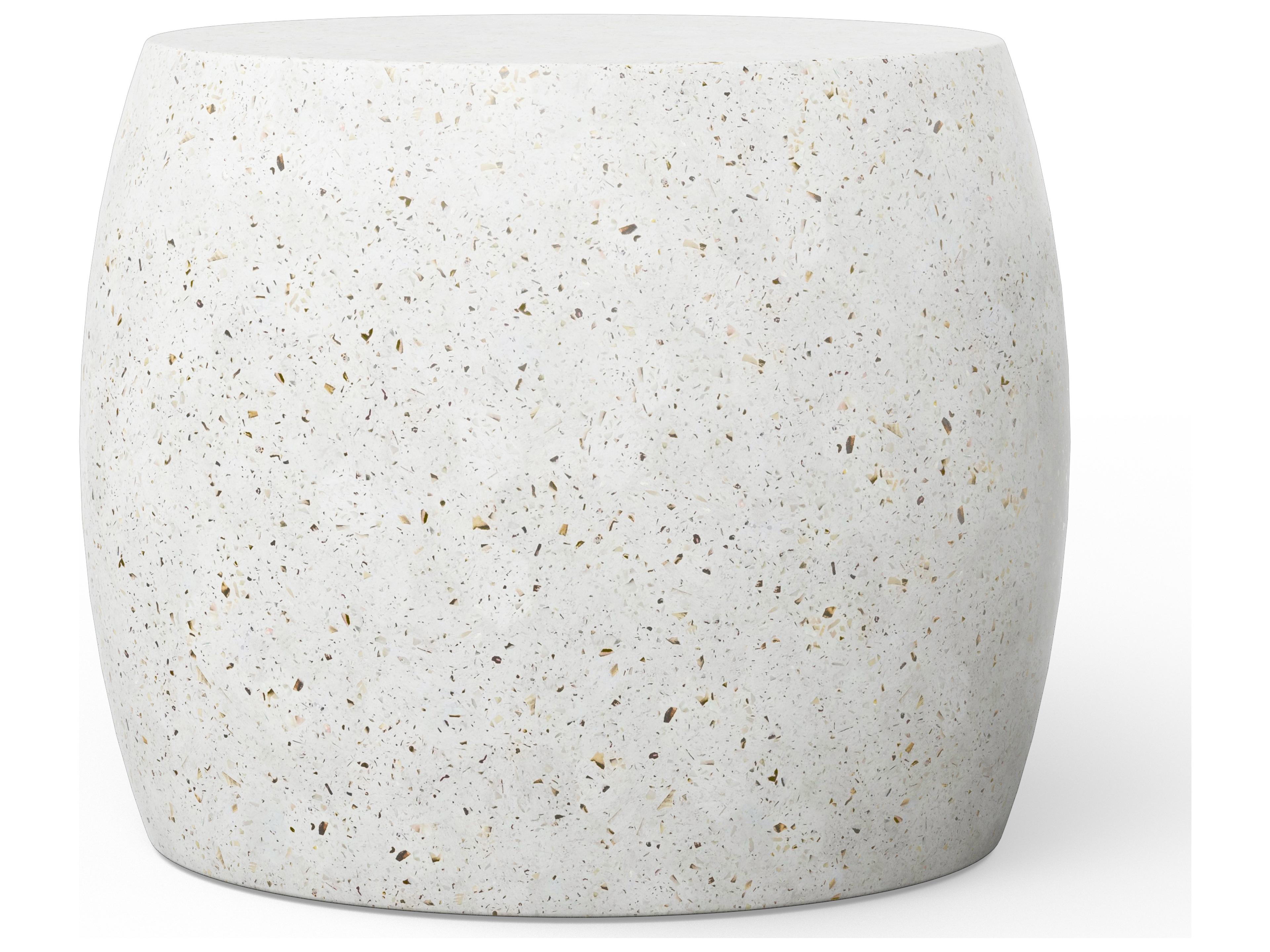 Mixx Ivory Terrazzo Concrete Round End Table