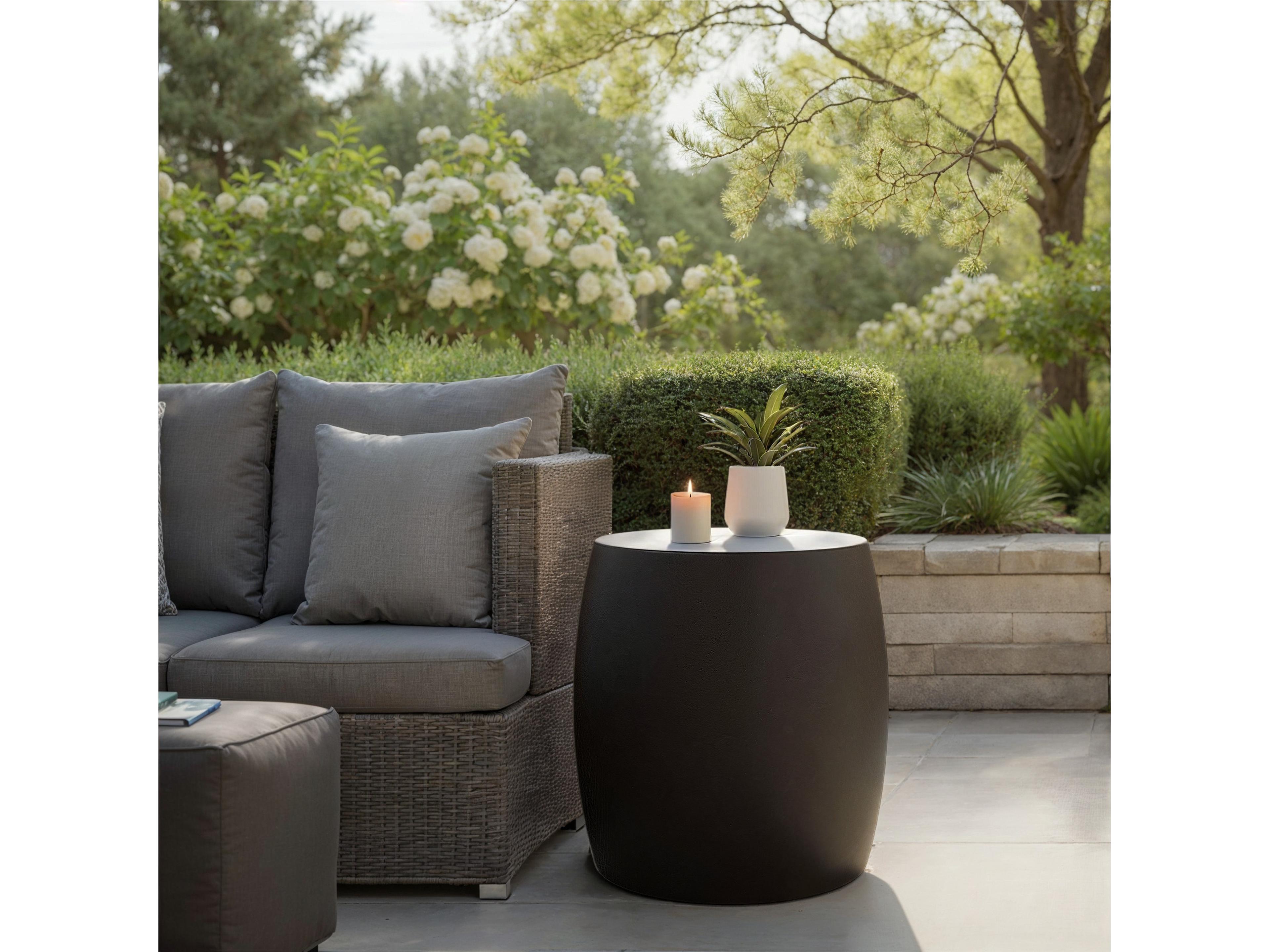 Urbia Outdoor Mixx Lava Concrete Round Garden Stool