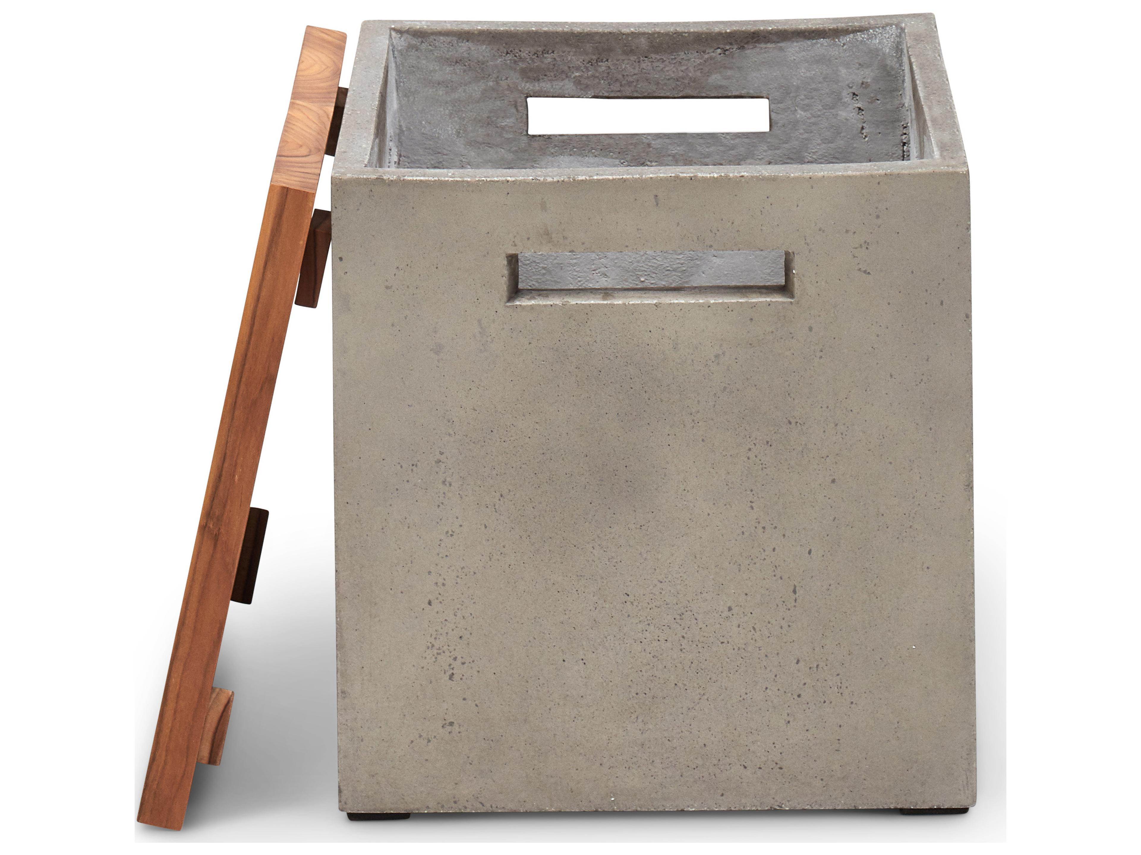 Urbia Outdoor Slat Dark Grey Garden Stool