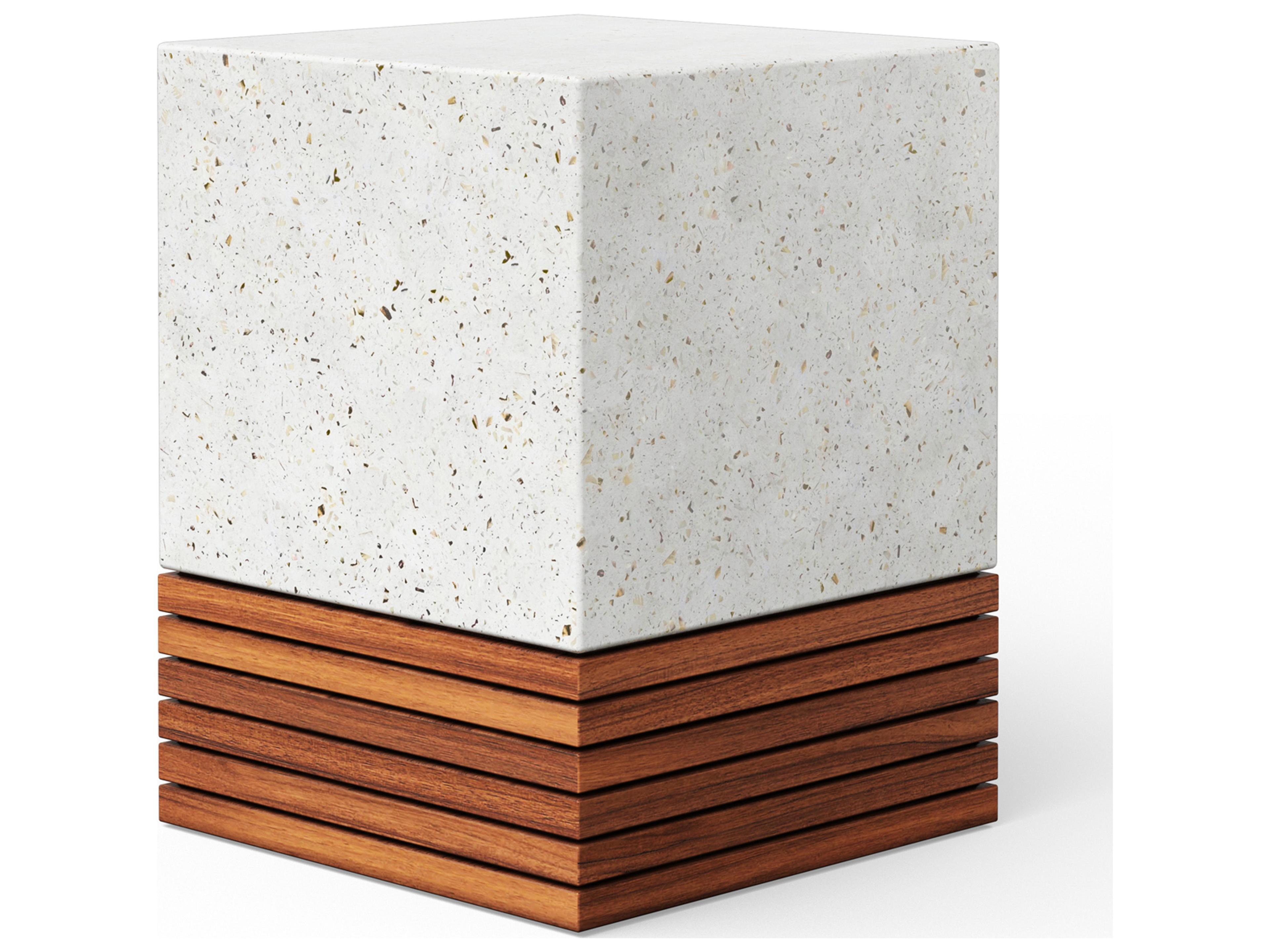 Mixx Ivory Terrazzo Natural Concrete Garden Stool