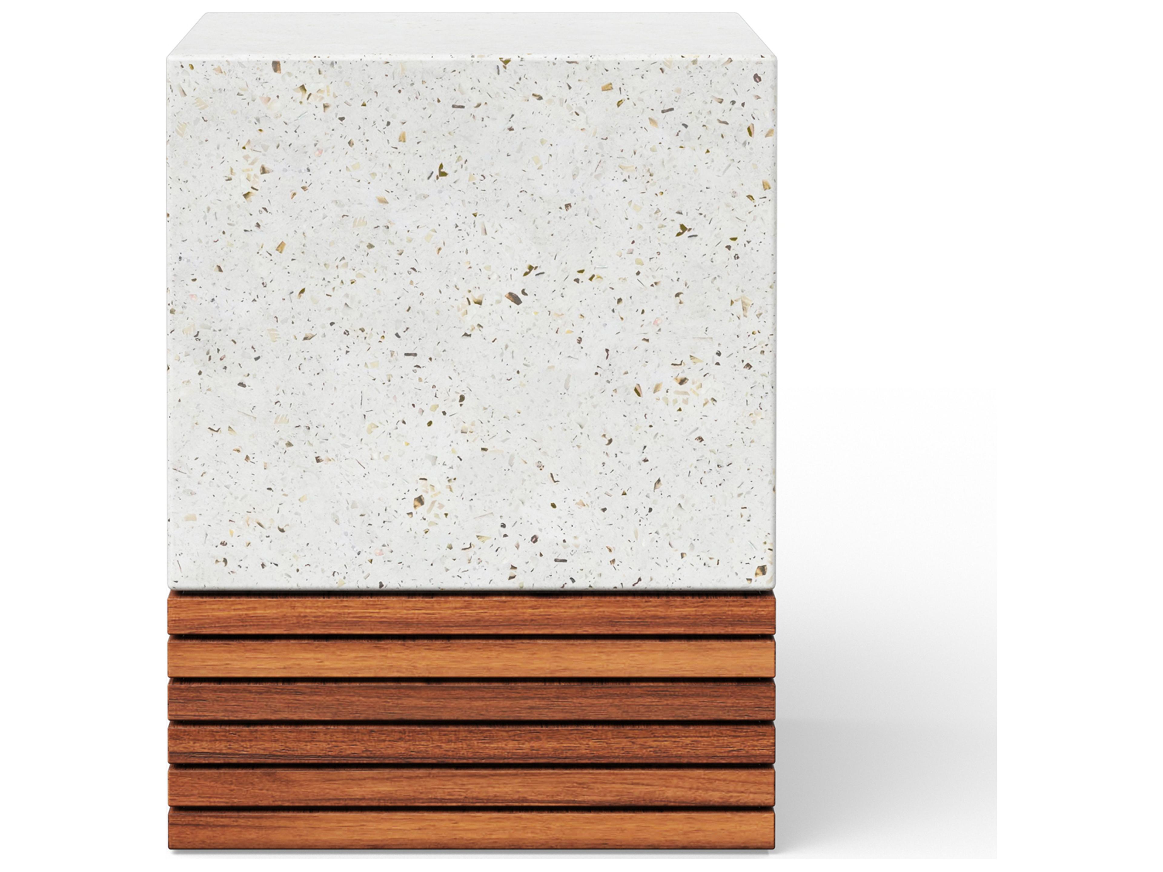 Urbia Outdoor Mixx Ivory Terrazzo Natural Concrete Garden Stool