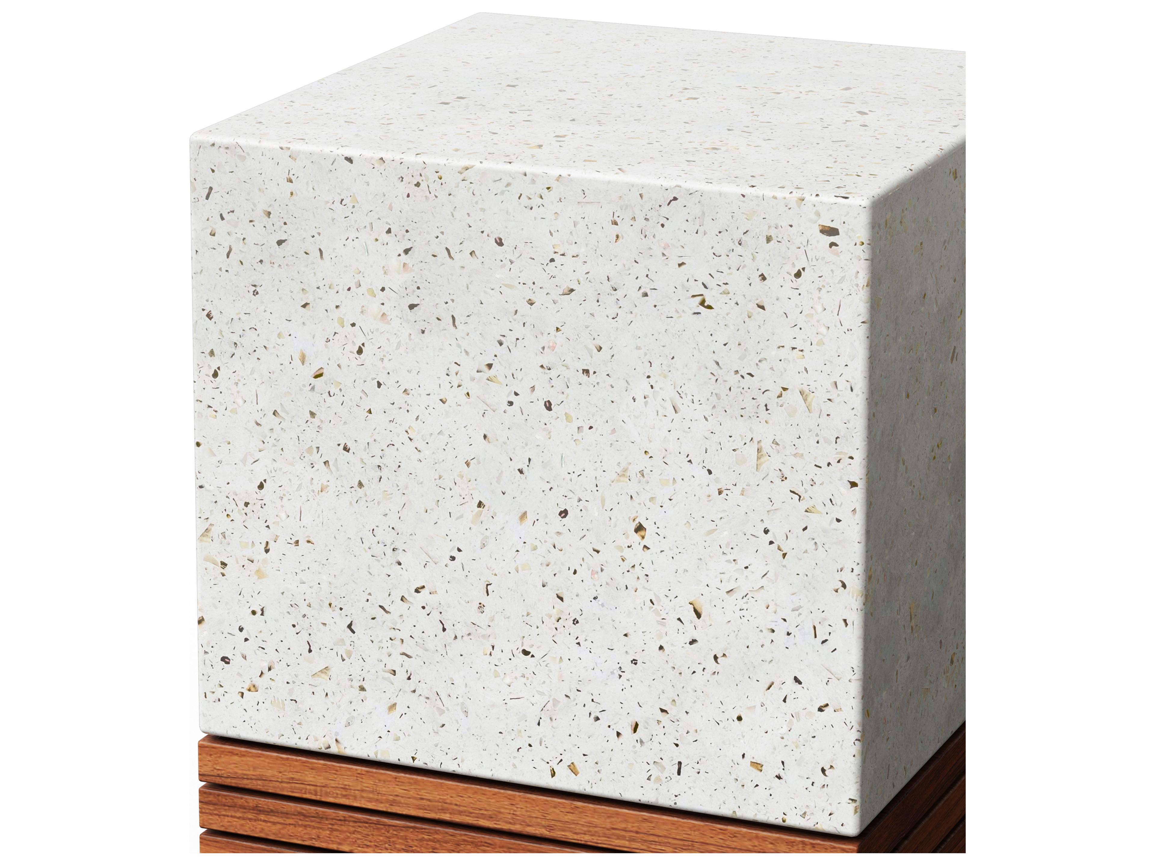 Urbia Outdoor Mixx Ivory Terrazzo Natural Concrete Garden Stool