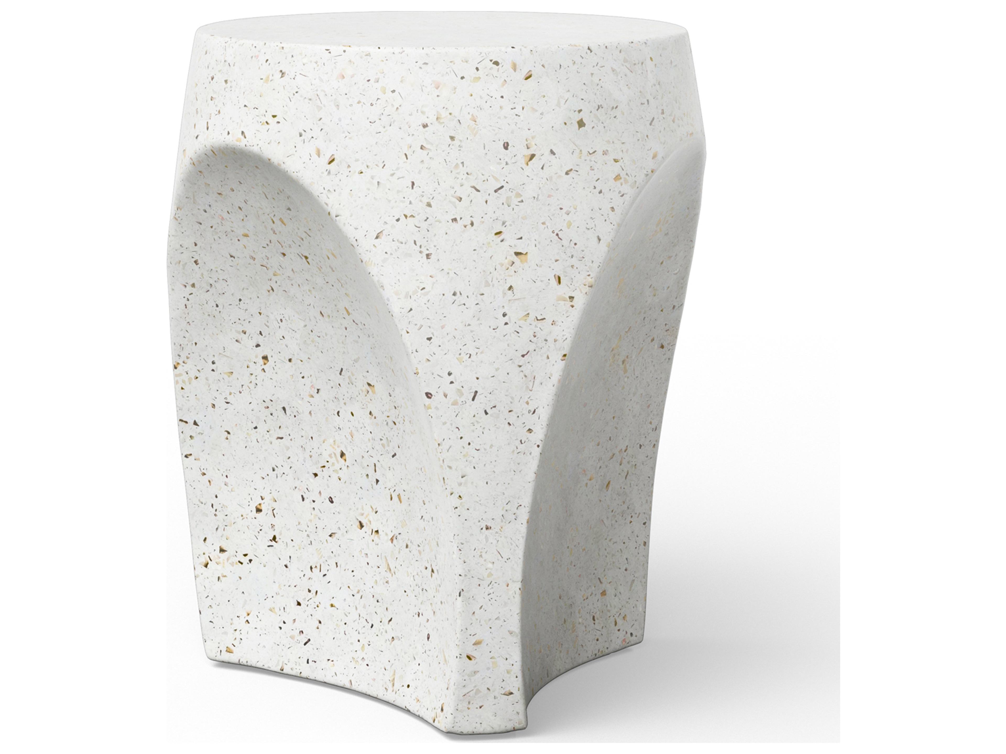 Urbia Outdoor Mixx Ivory Terrazzo Concrete Garden Stool