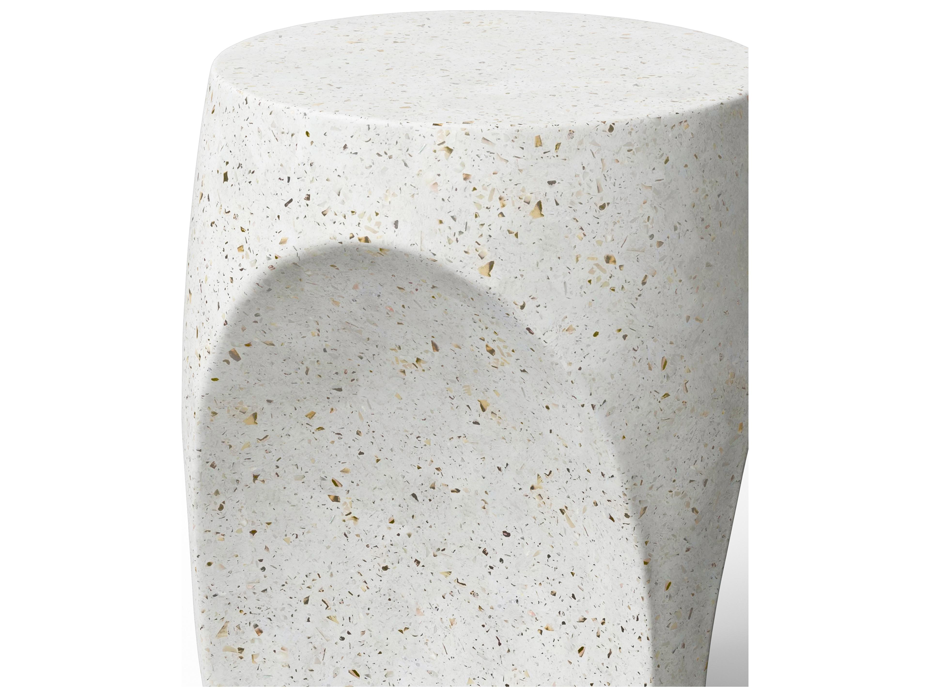Urbia Outdoor Mixx Ivory Terrazzo Concrete Garden Stool