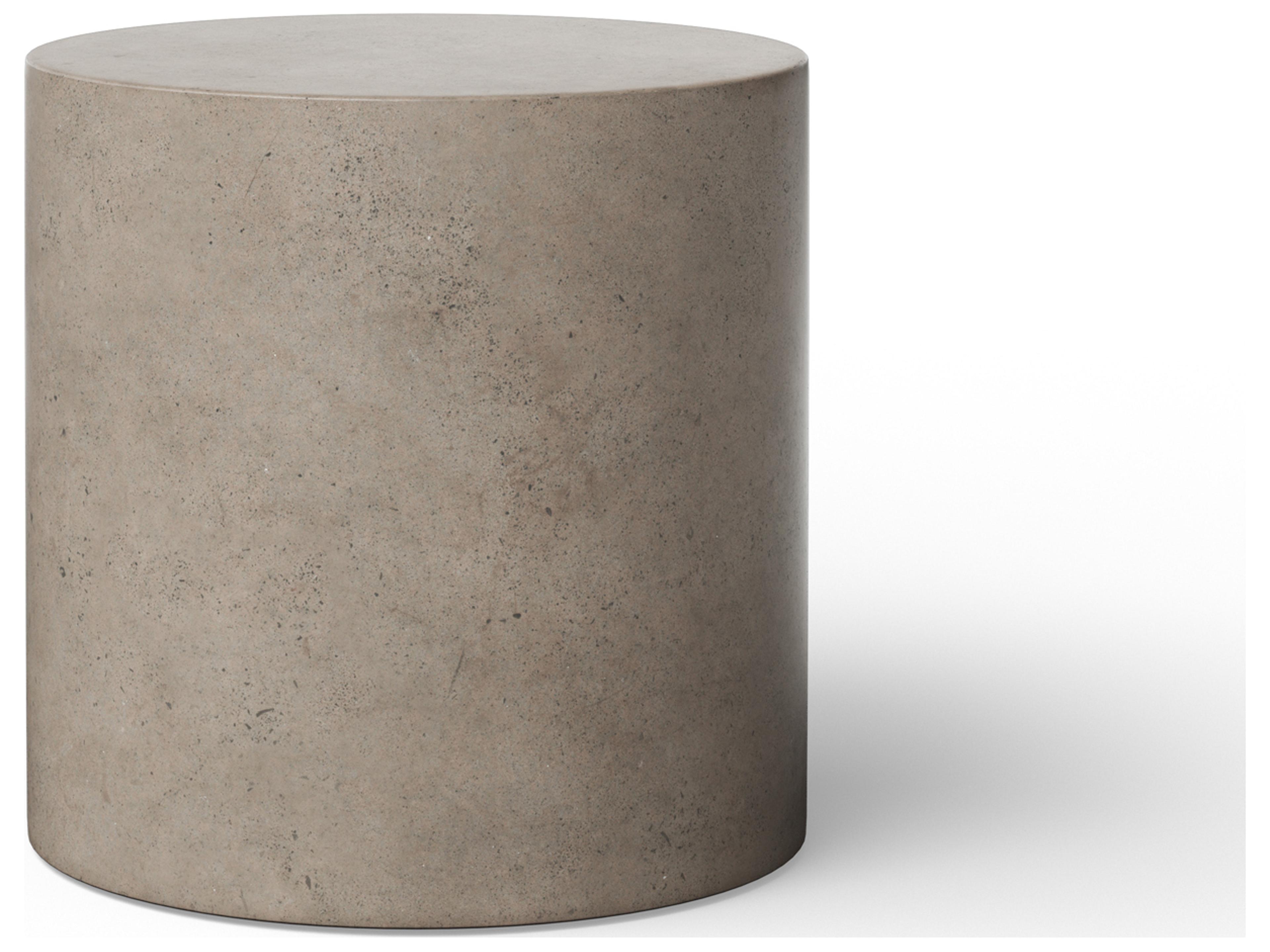 Mixx Dark Grey Concrete Round End Table