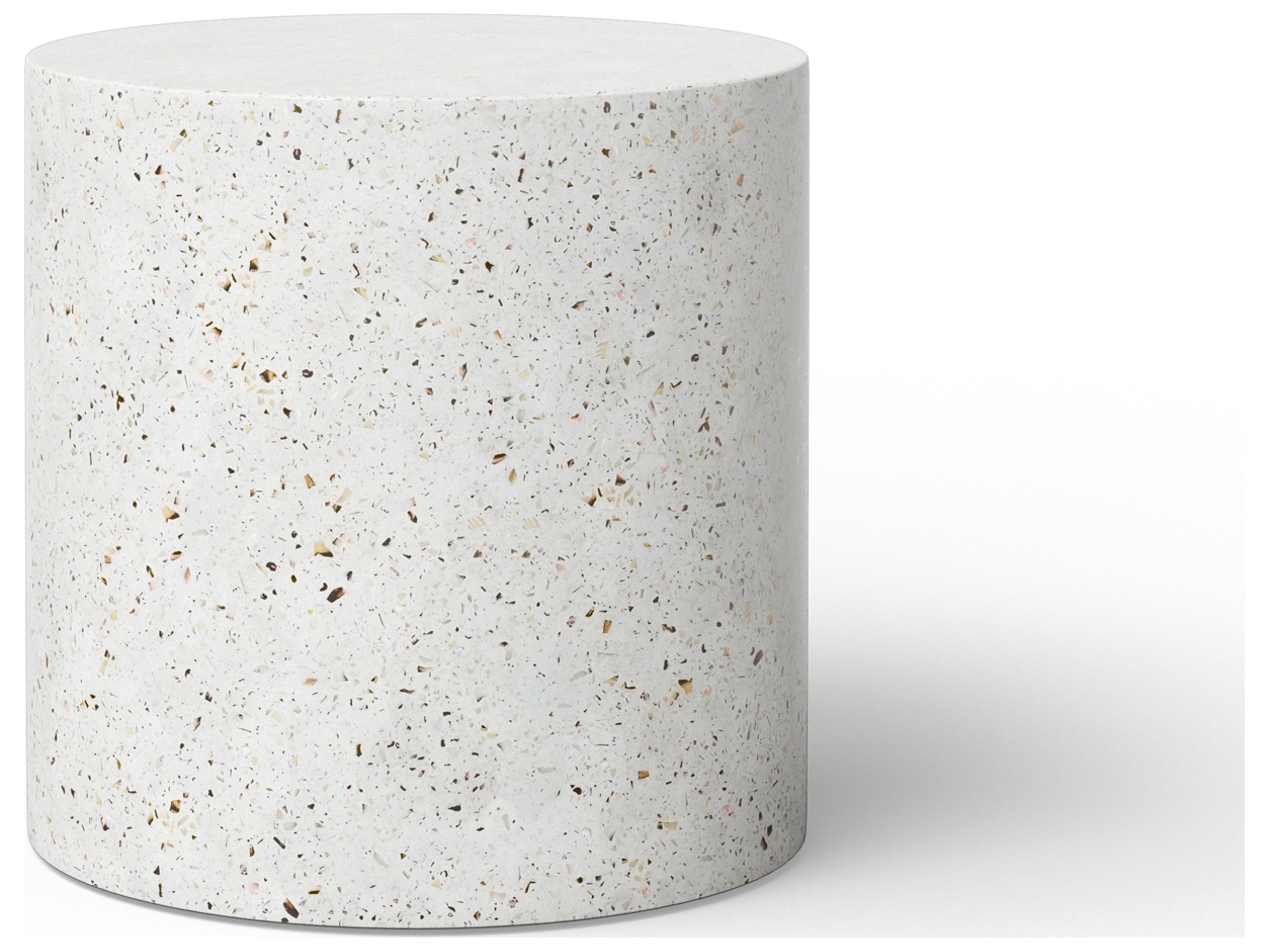 Mixx Ivory Terrazzo Concrete Round End Table