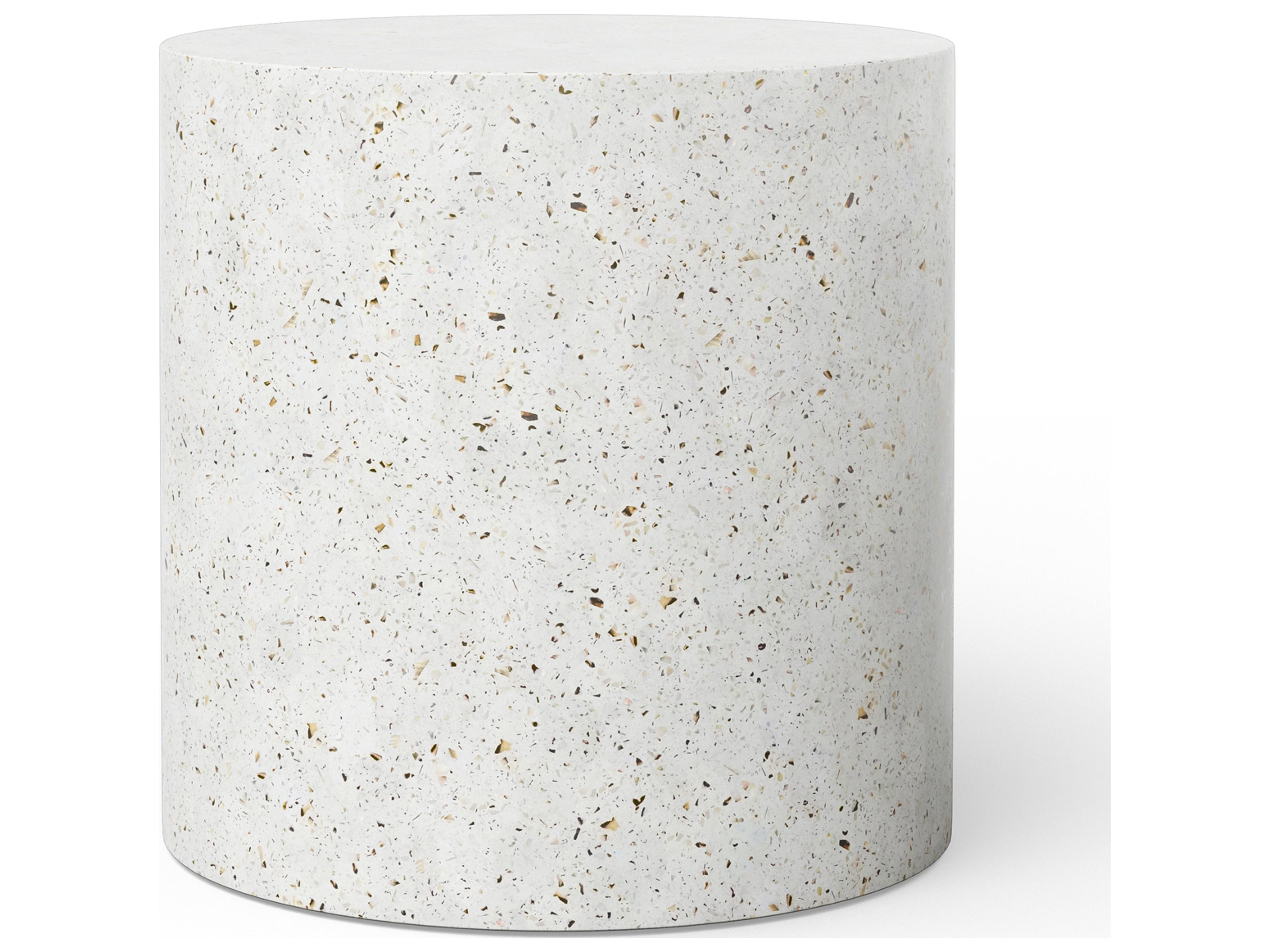 Mixx Ivory Terrazzo Concrete Round End Table