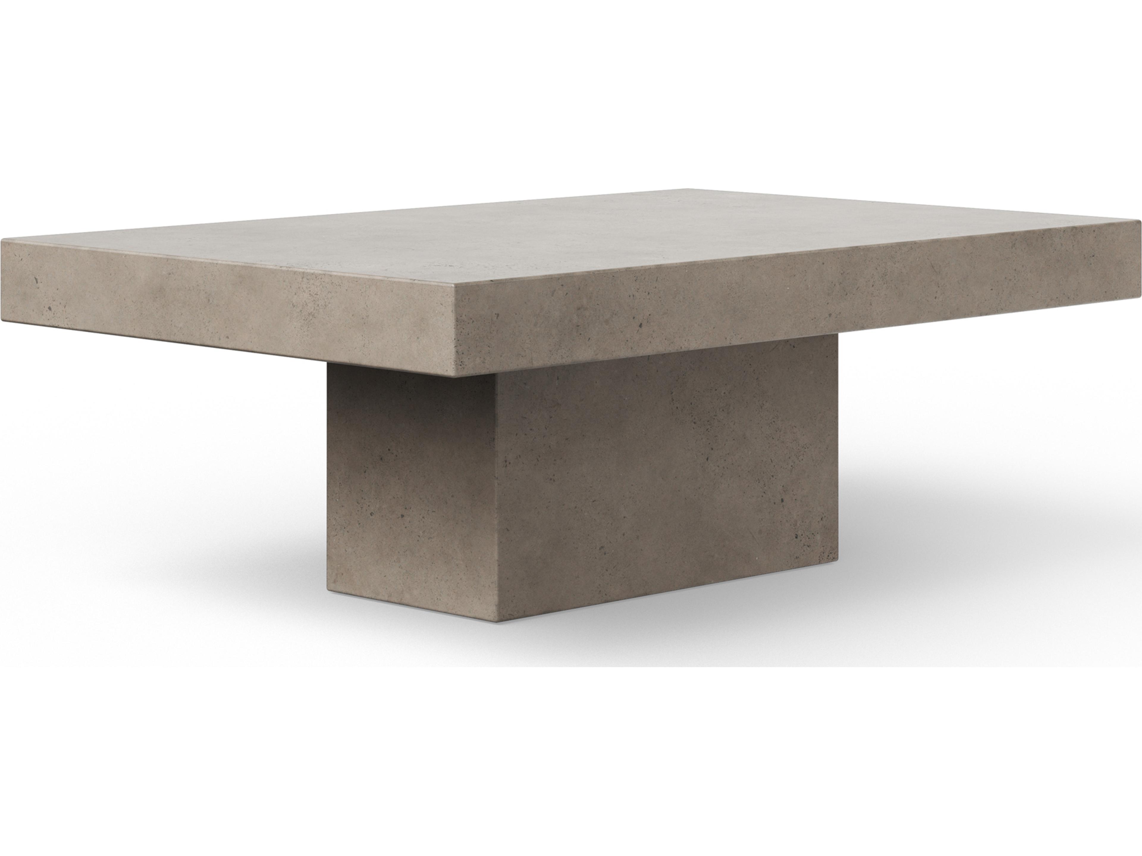 Urbia Outdoor Una Dark Grey Concrete Rectangular Coffee Table