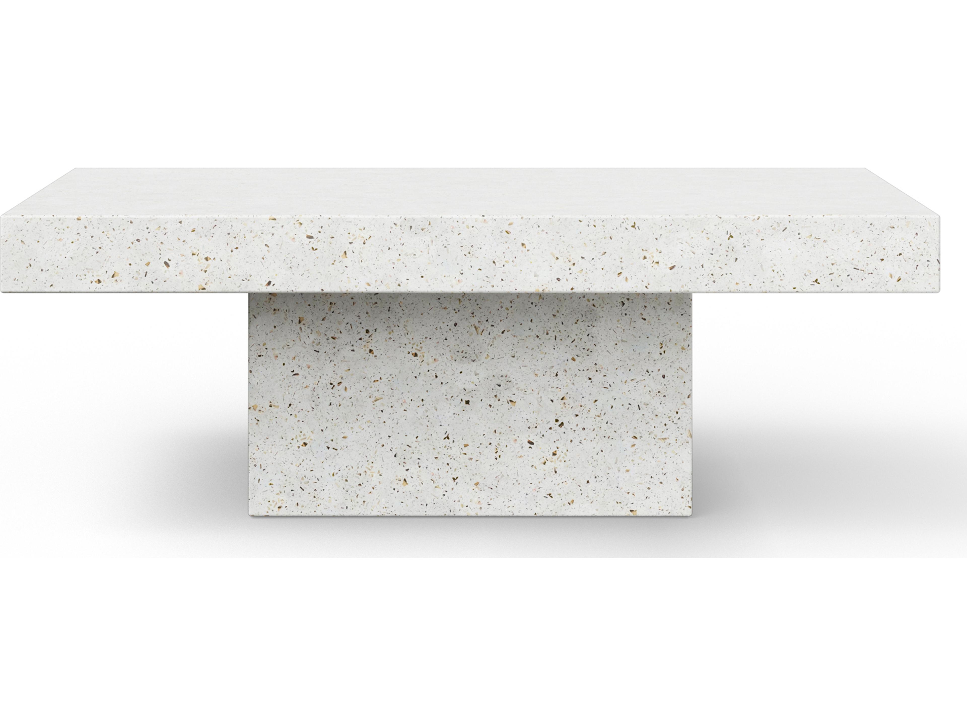 Mixx Ivory Terrazzo Concrete Rectangular Coffee Table
