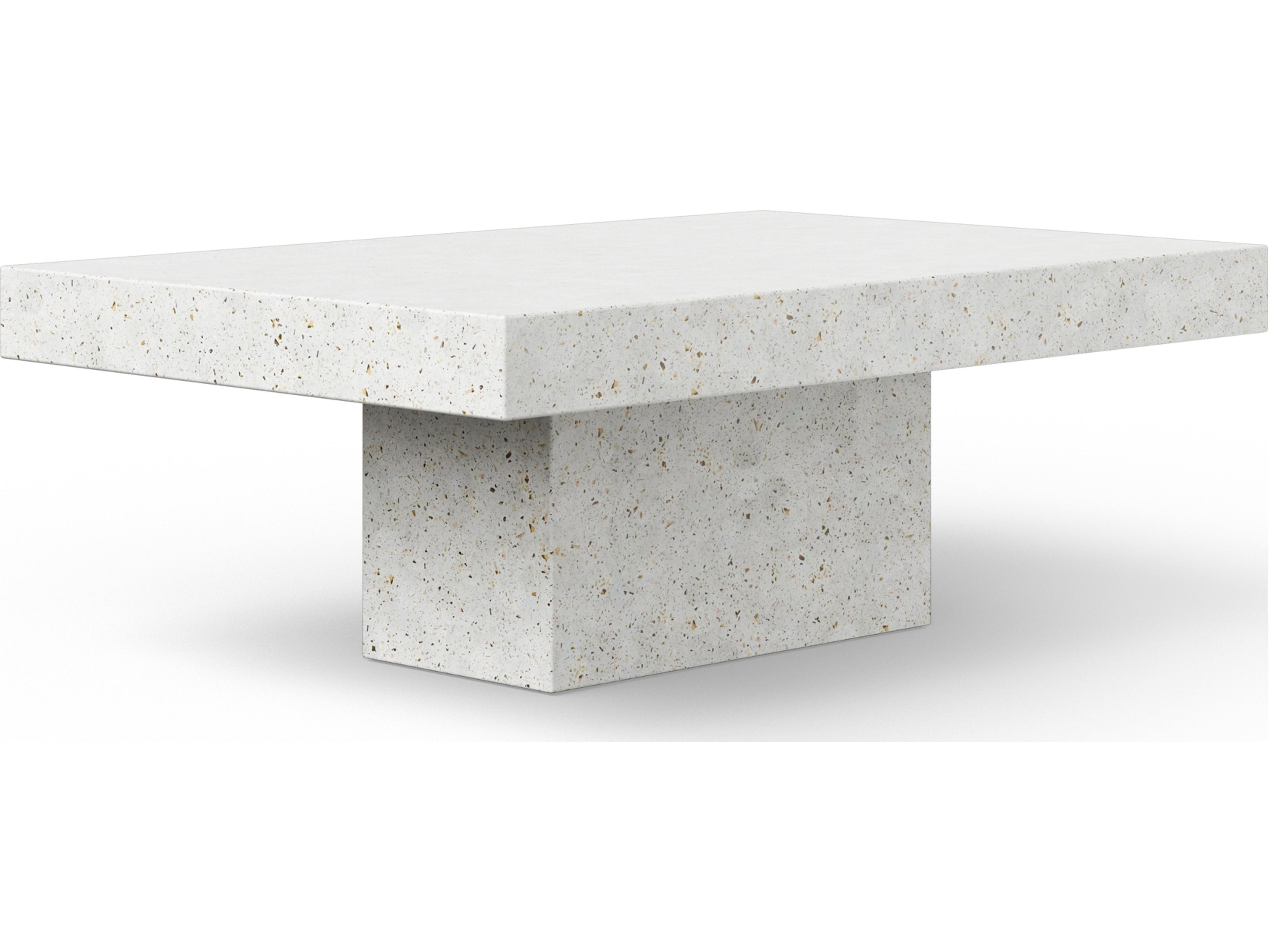 Urbia Outdoor Mixx Ivory Terrazzo Concrete Rectangular Coffee Table