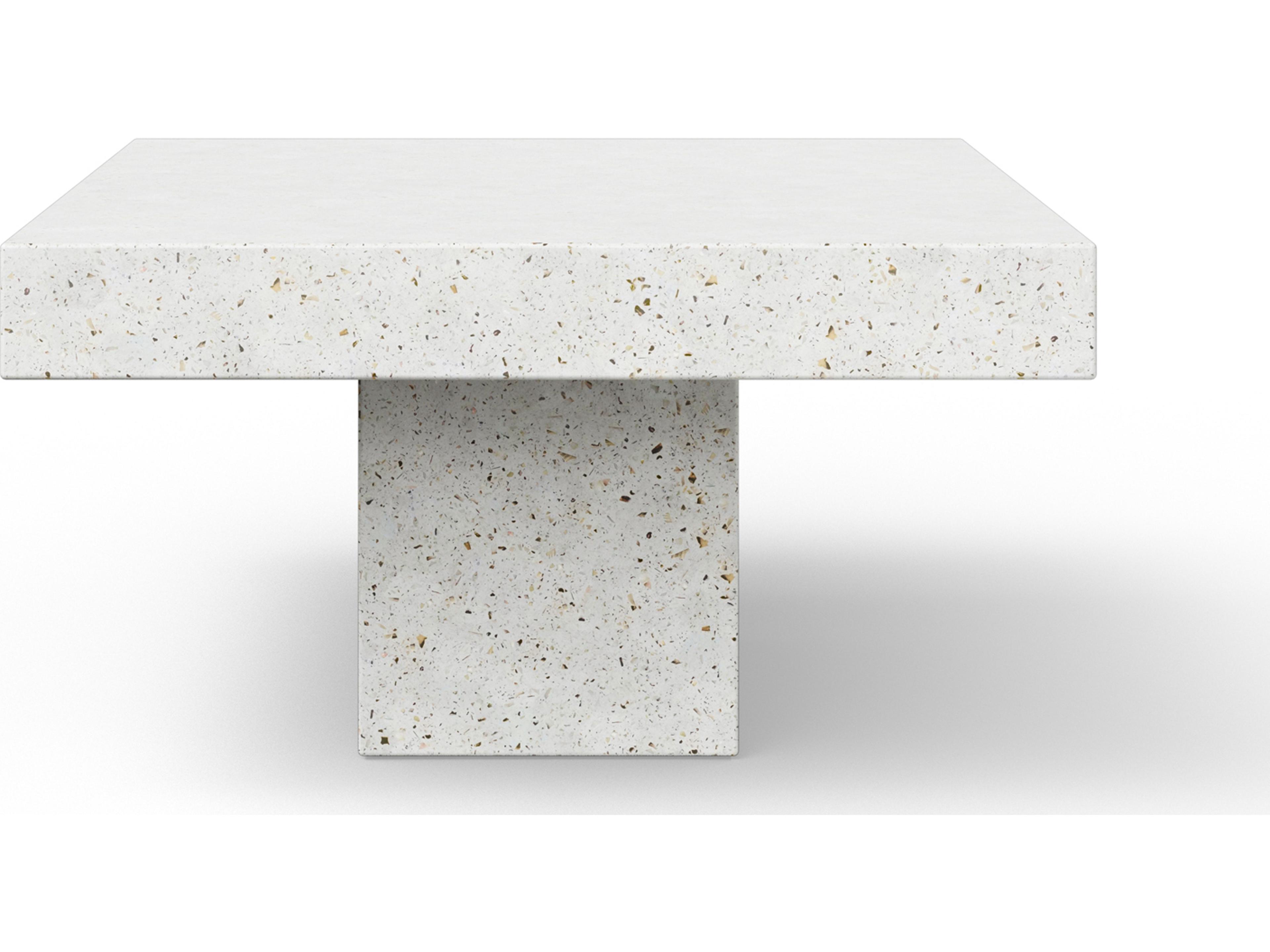 Urbia Outdoor Mixx Ivory Terrazzo Concrete Rectangular Coffee Table