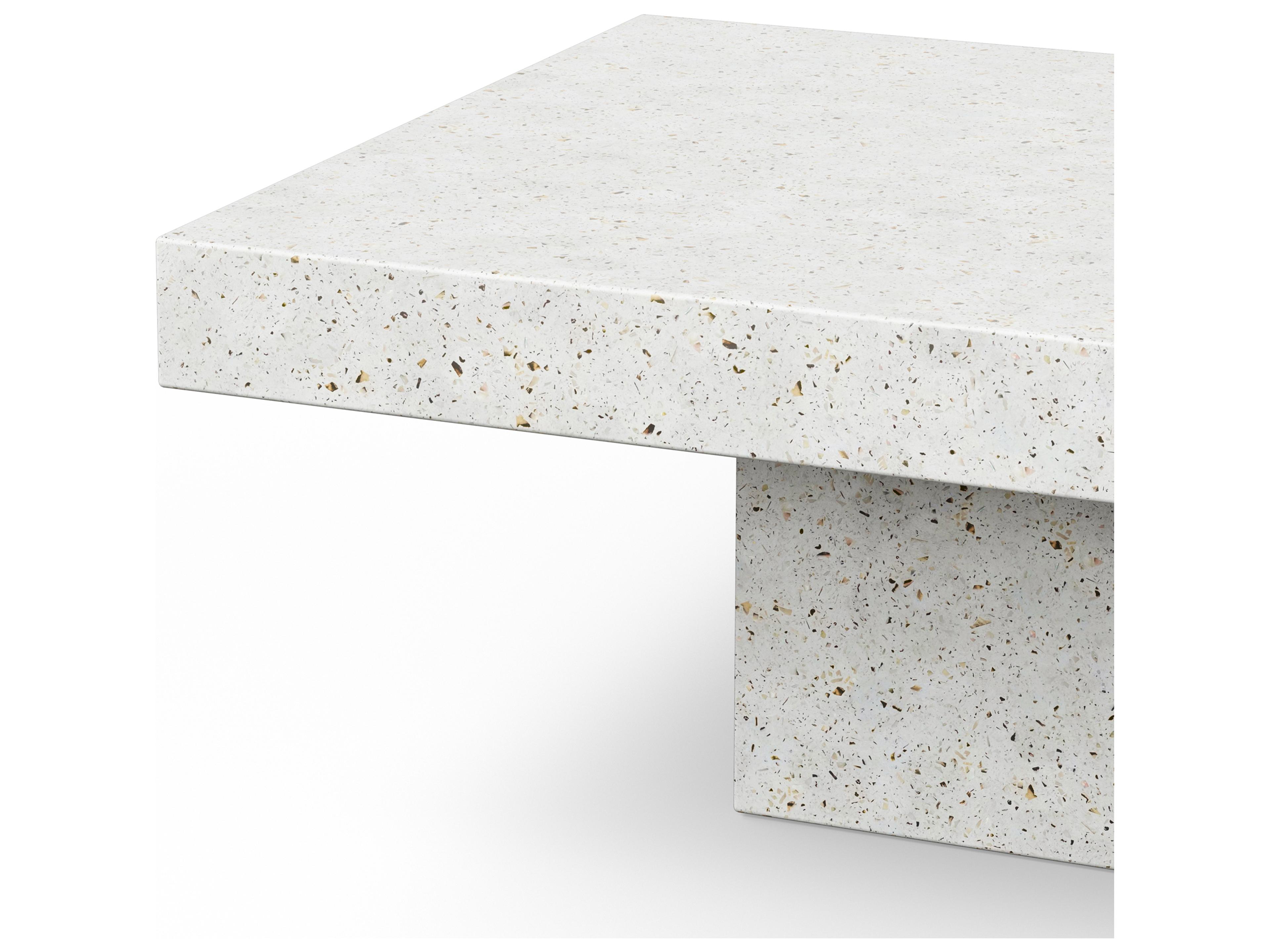 Urbia Outdoor Mixx Ivory Terrazzo Concrete Rectangular Coffee Table