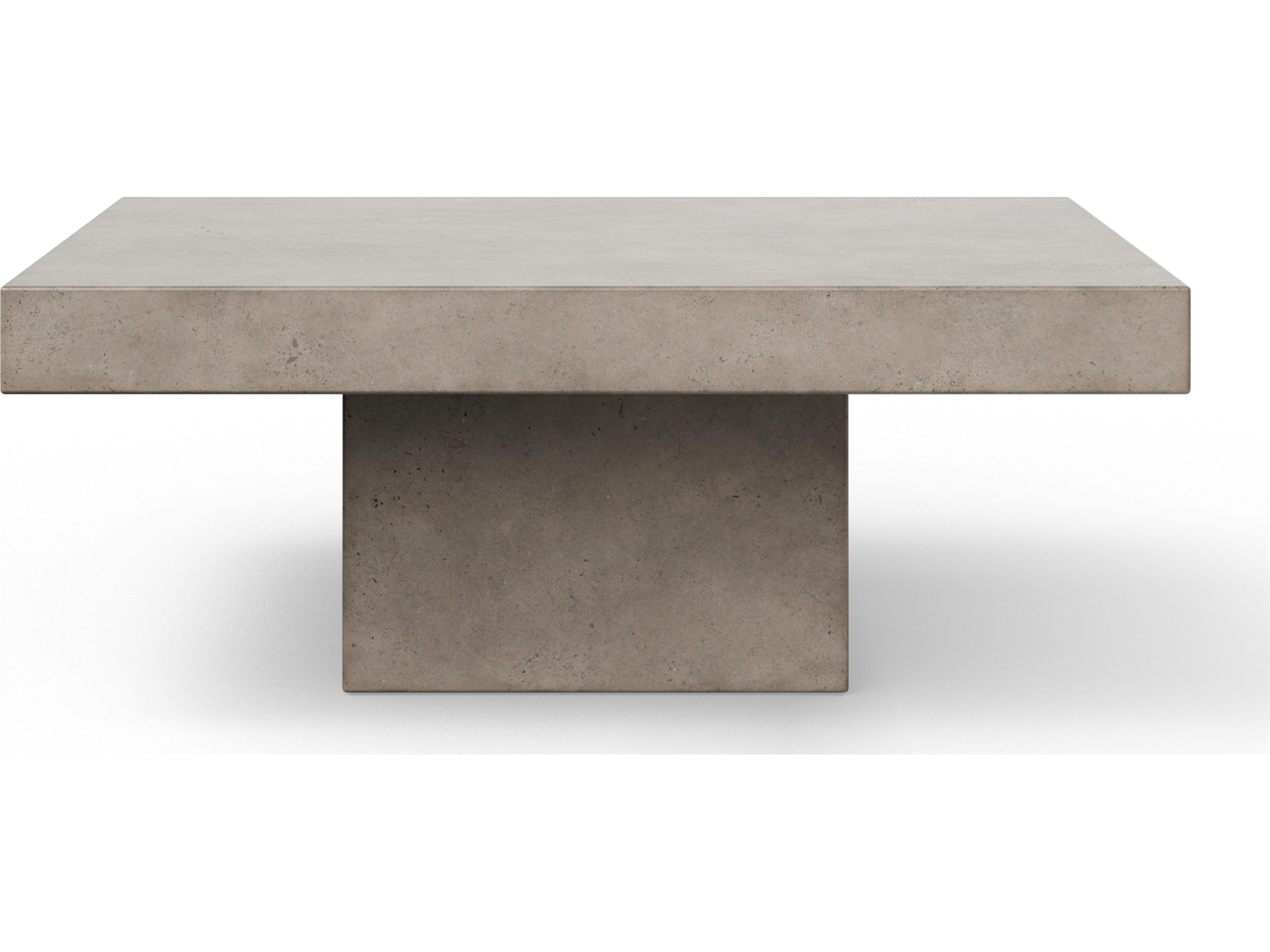Una Dark Grey Concrete Rectangular Coffee Table