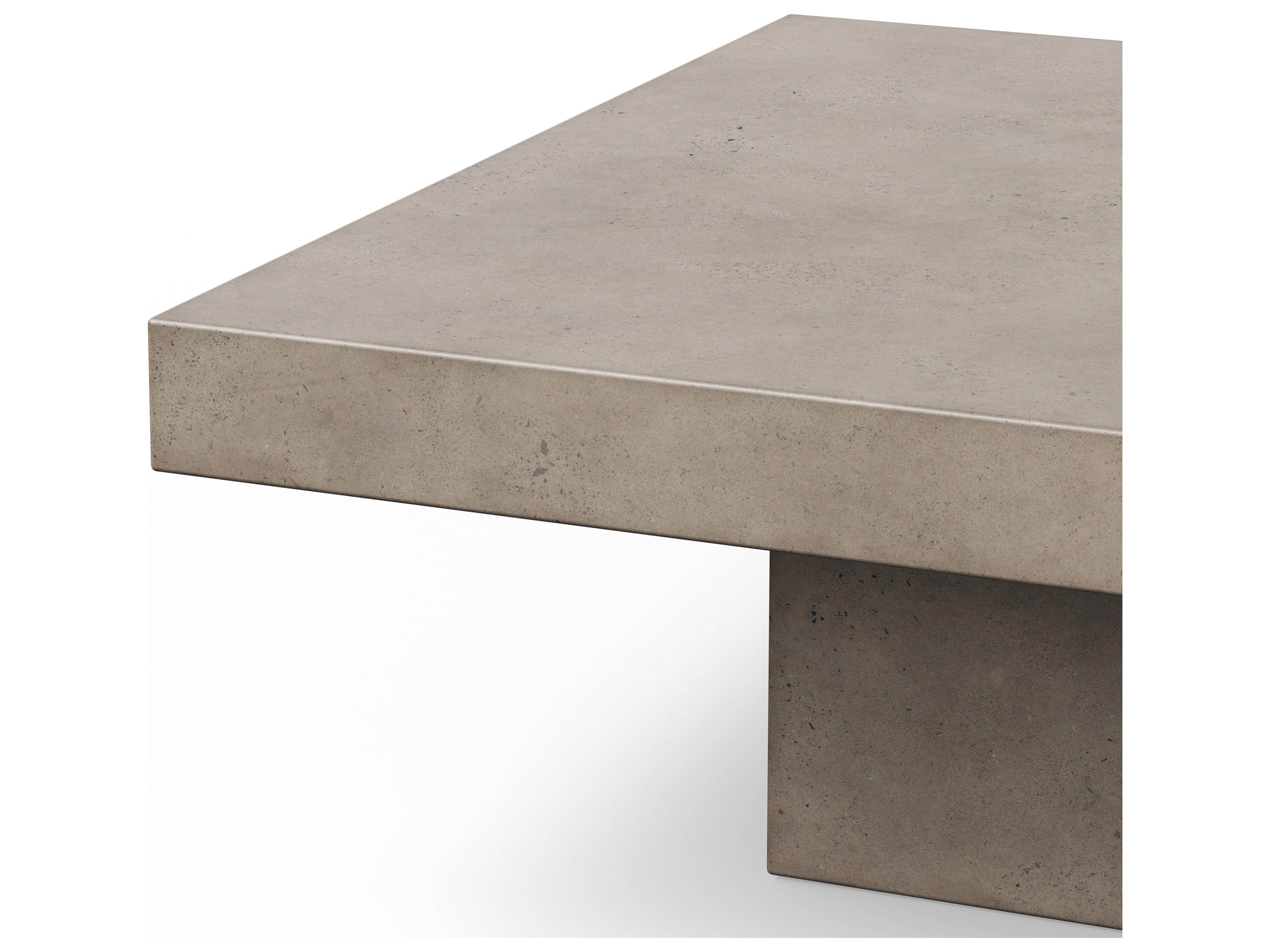 Urbia Outdoor Una Dark Grey Concrete Rectangular Coffee Table