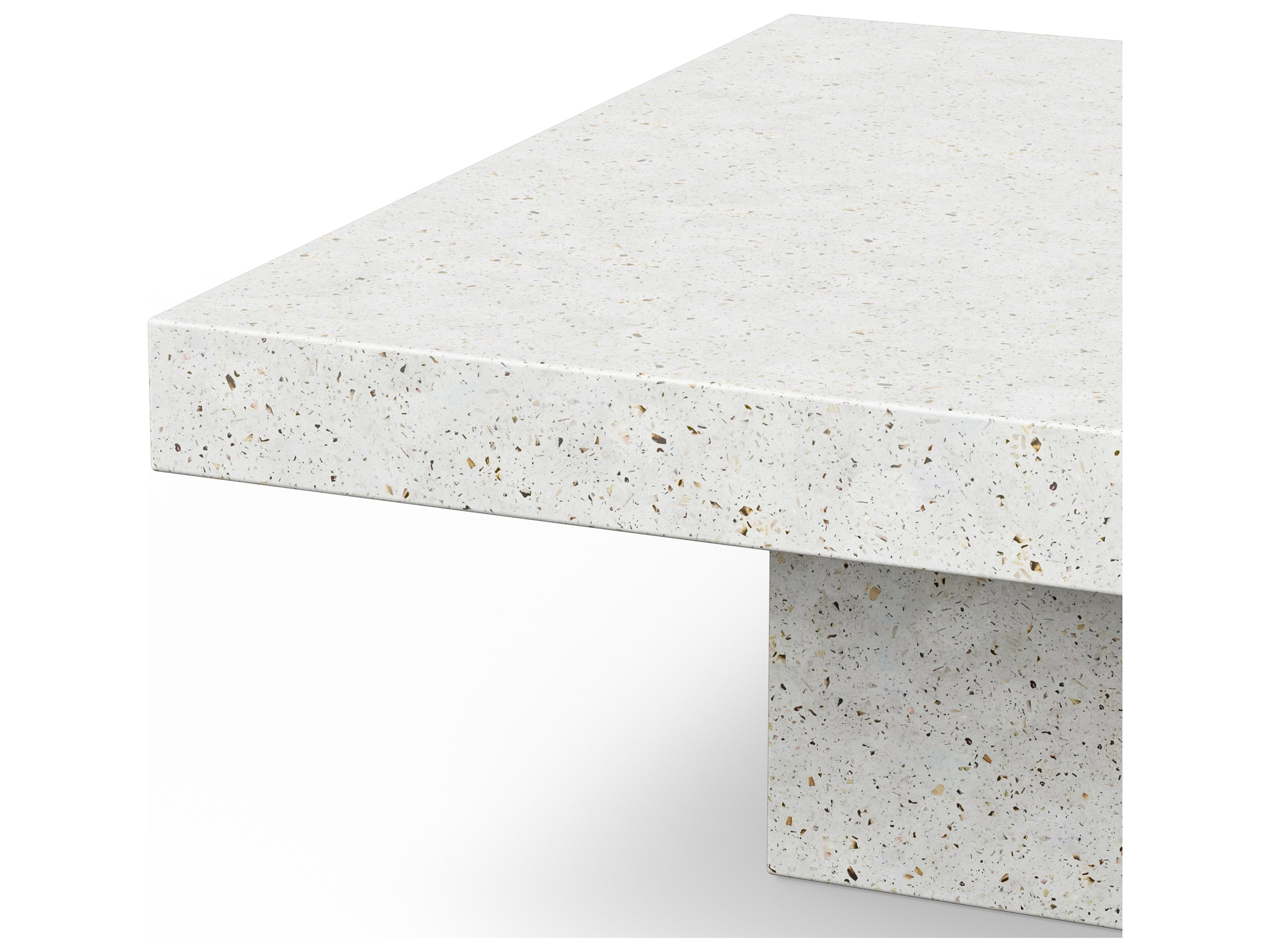 Urbia Outdoor Mixx Ivory Terrazzo Concrete Square Coffee Table