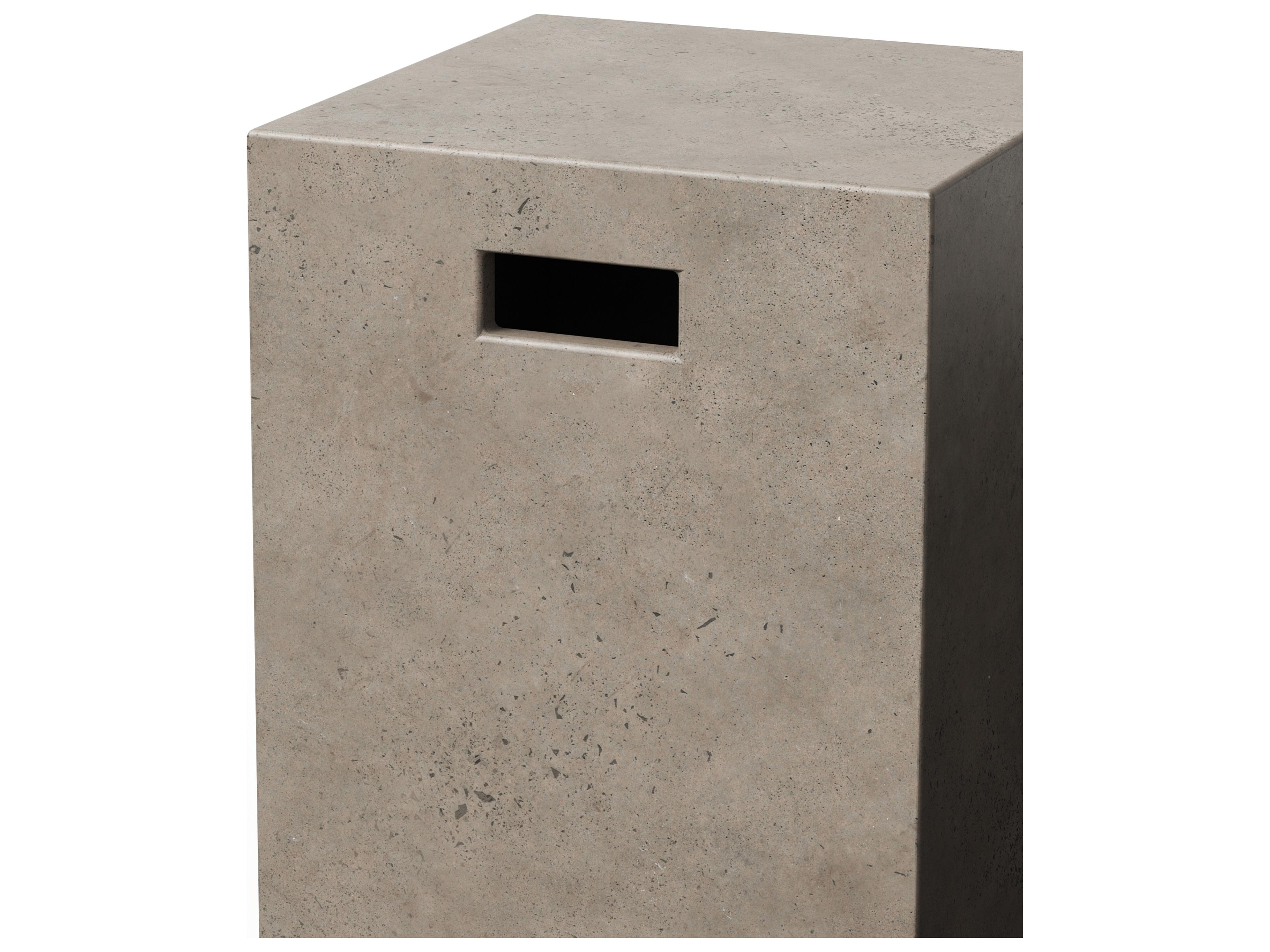 Urbia Outdoor Una Dark Grey Concrete Garden Stool