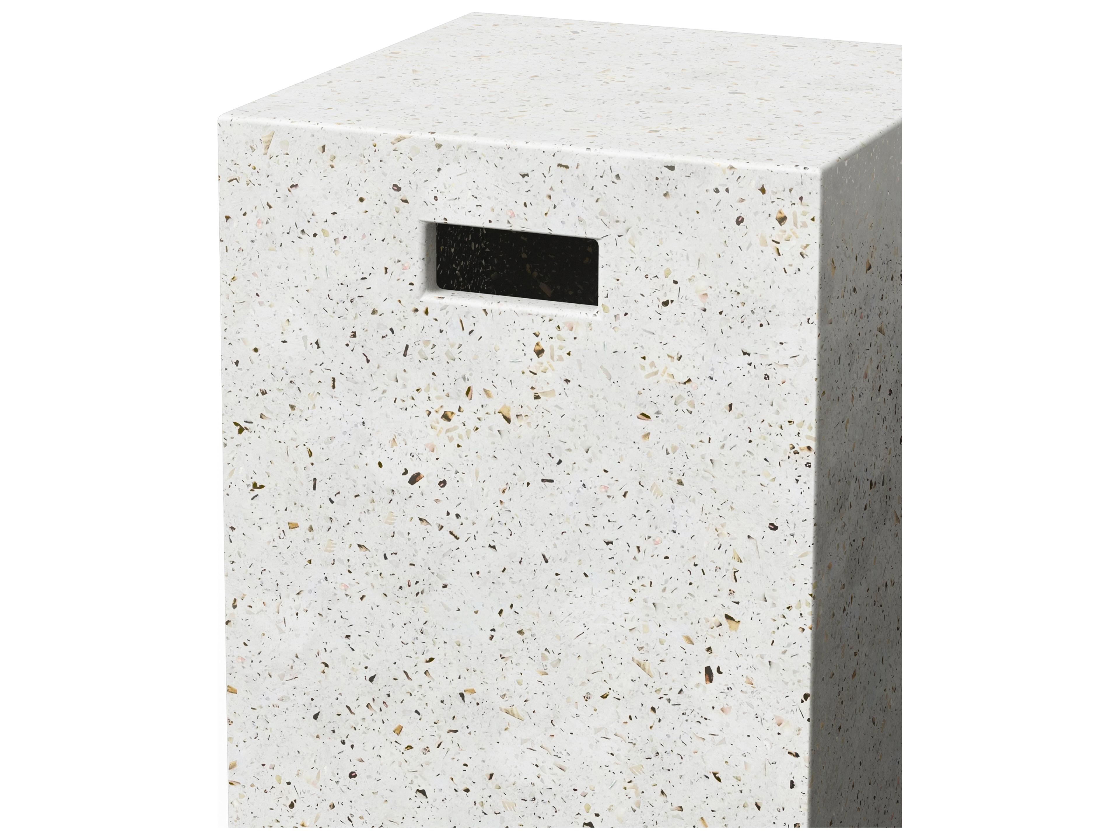 Urbia Outdoor Mixx Ivory Terrazzo Concrete Garden Stool