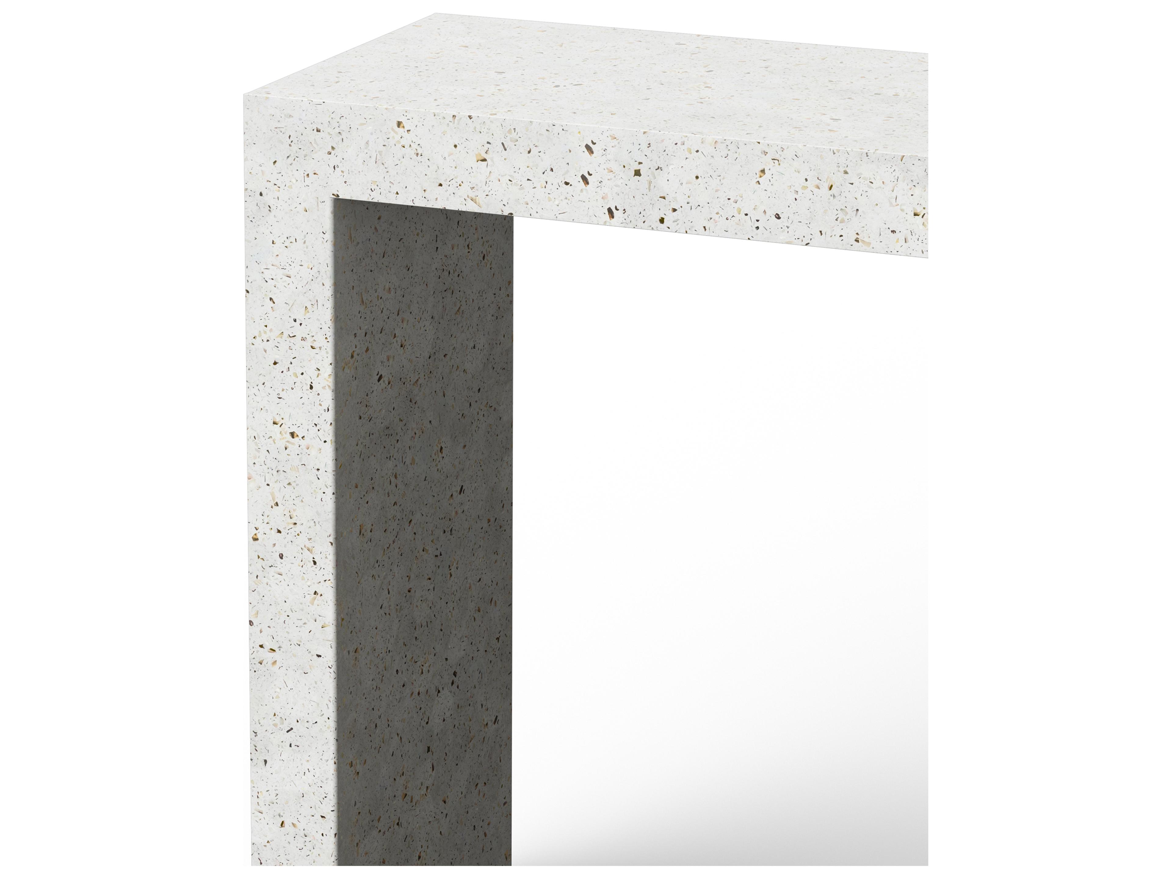 Urbia Outdoor Mixx Ivory Terrazzo Concrete Rectangular Console Table