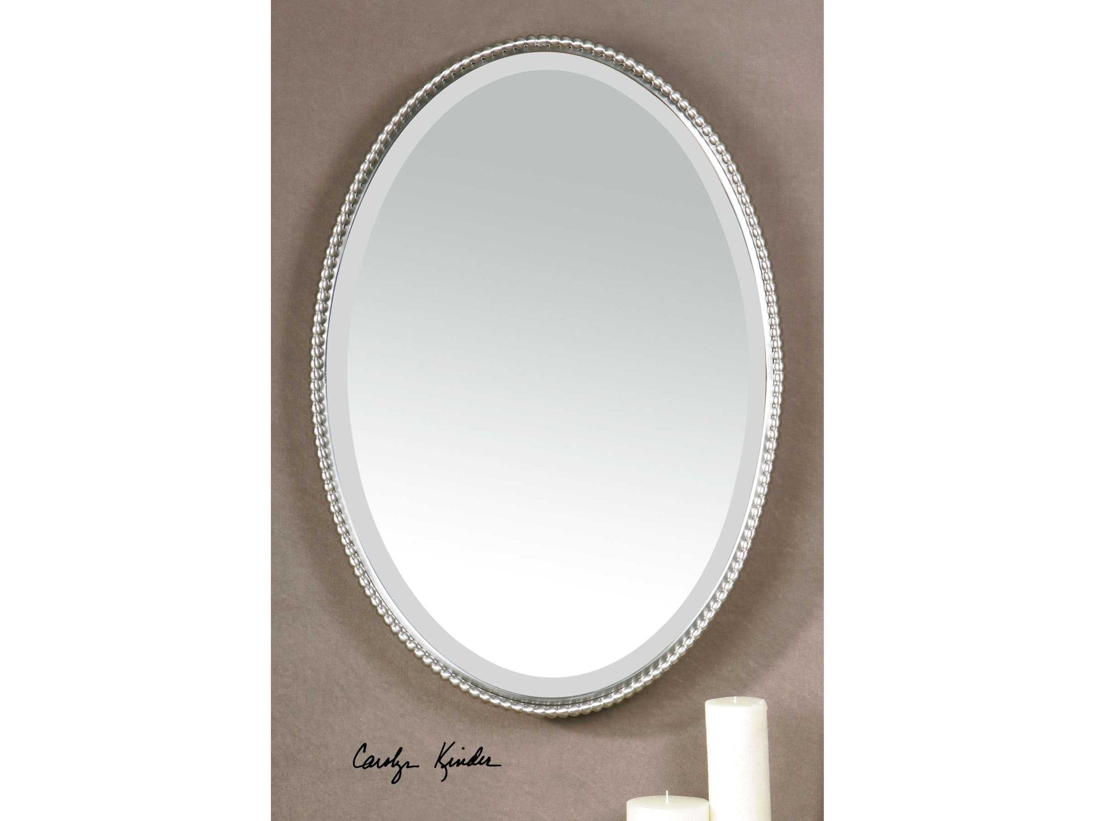 Uttermost Sherise Brushed Nickel Oval Wall Mirror