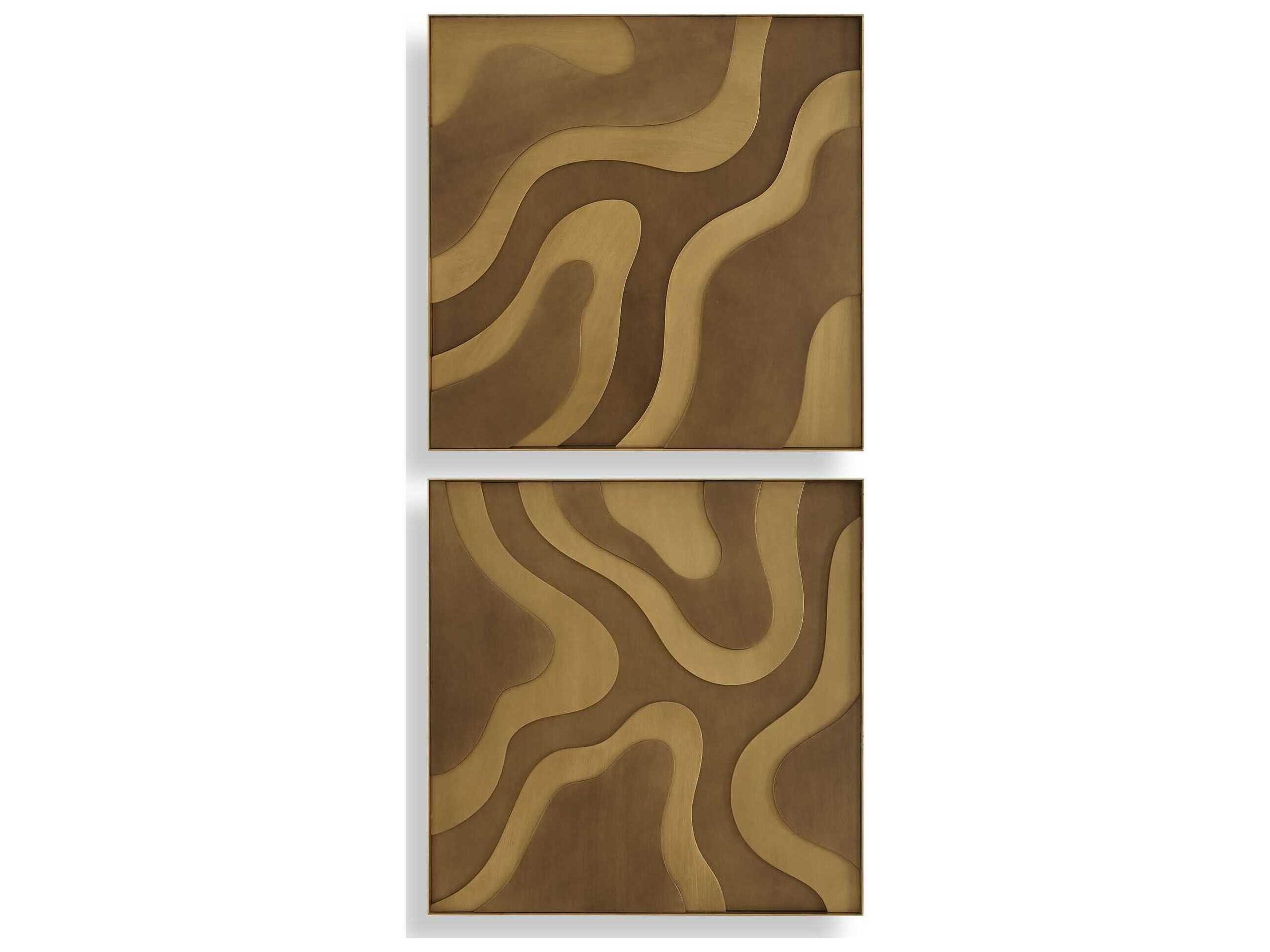 Uttermost Golden Terrain Wooden Wall Decor Set of 2