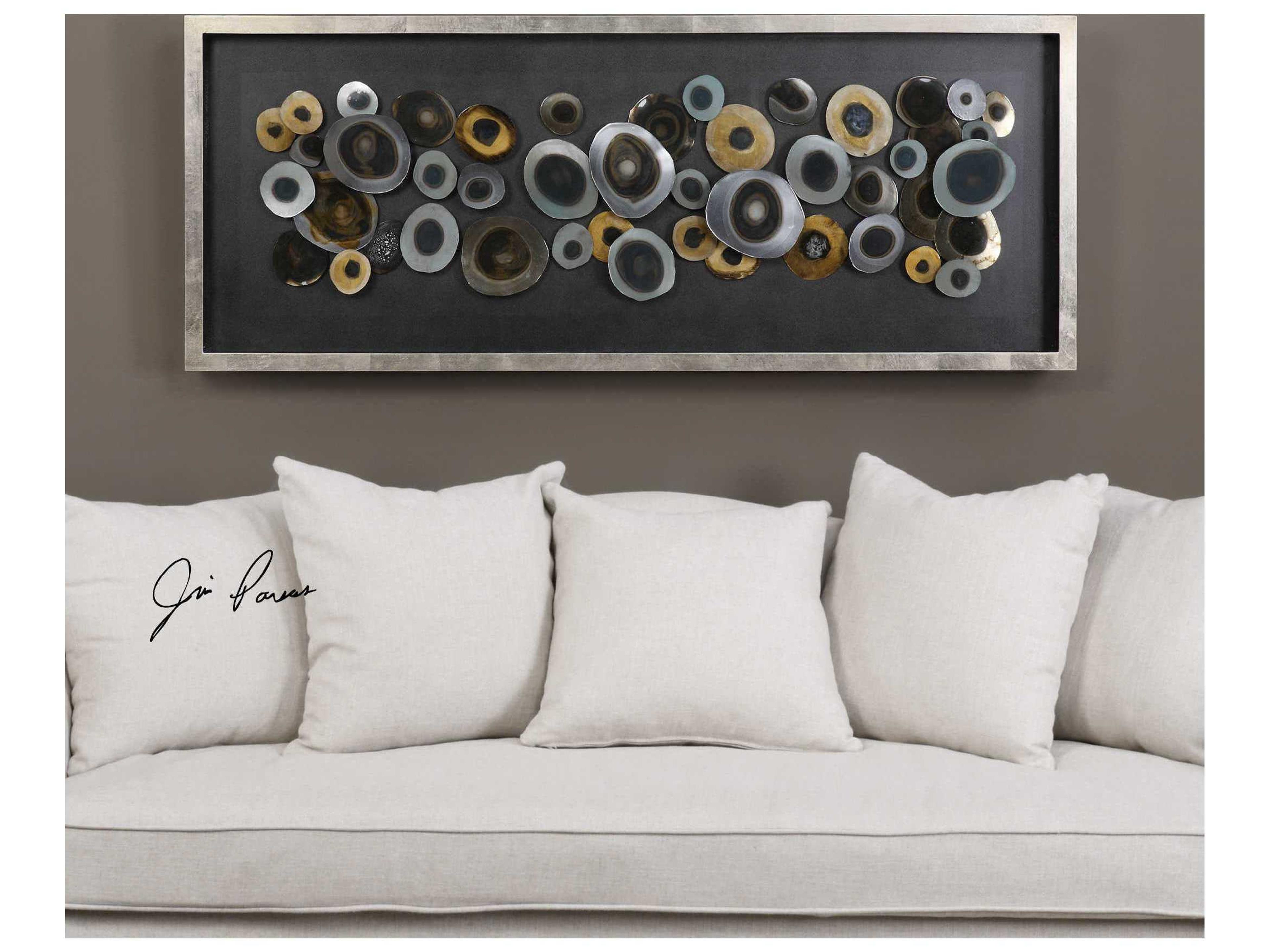 Uttermost Discs Silver Brown & Antique Gold Shadow Box