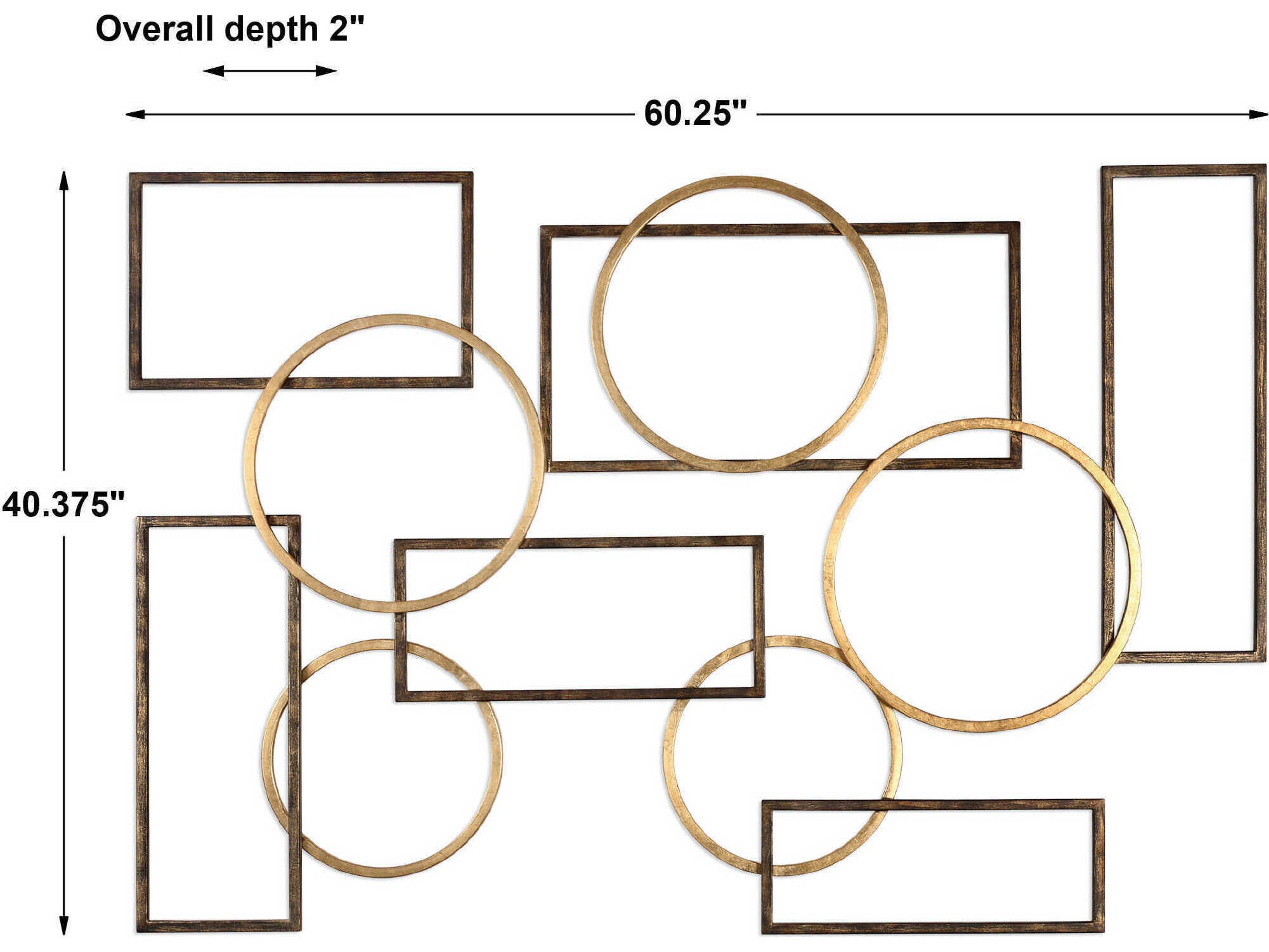 Uttermost Elias Brushed Bronze & Gold Leaf Wall Art