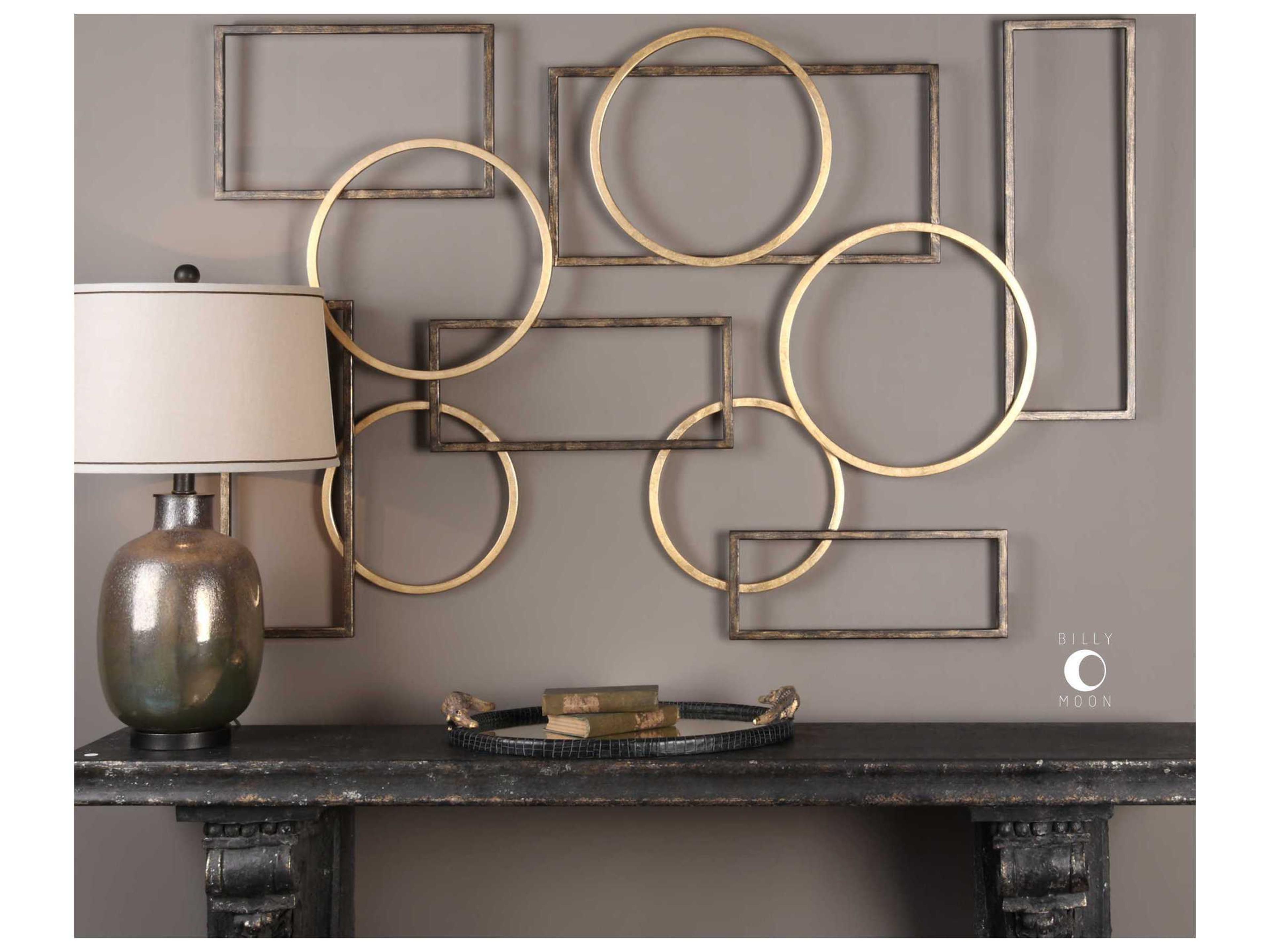 Uttermost Elias Brushed Bronze & Gold Leaf Wall Art