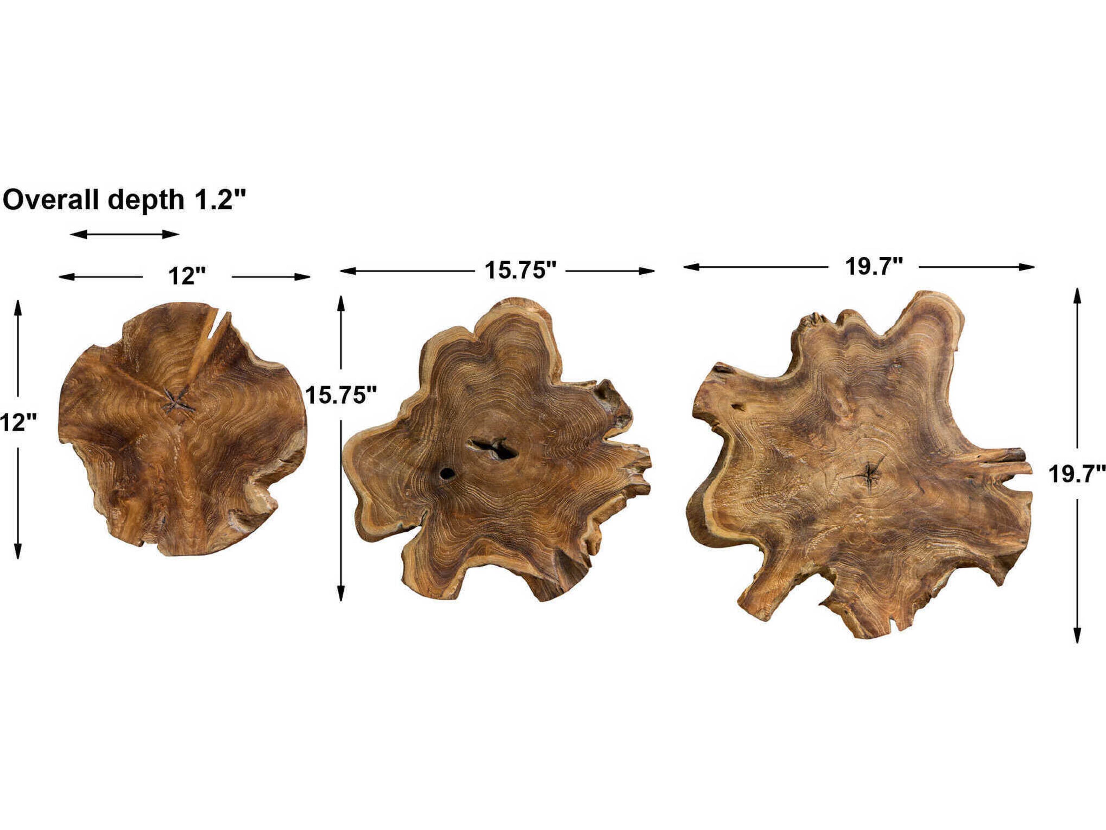 Uttermost Kalani Teak Wall Art Set of 3