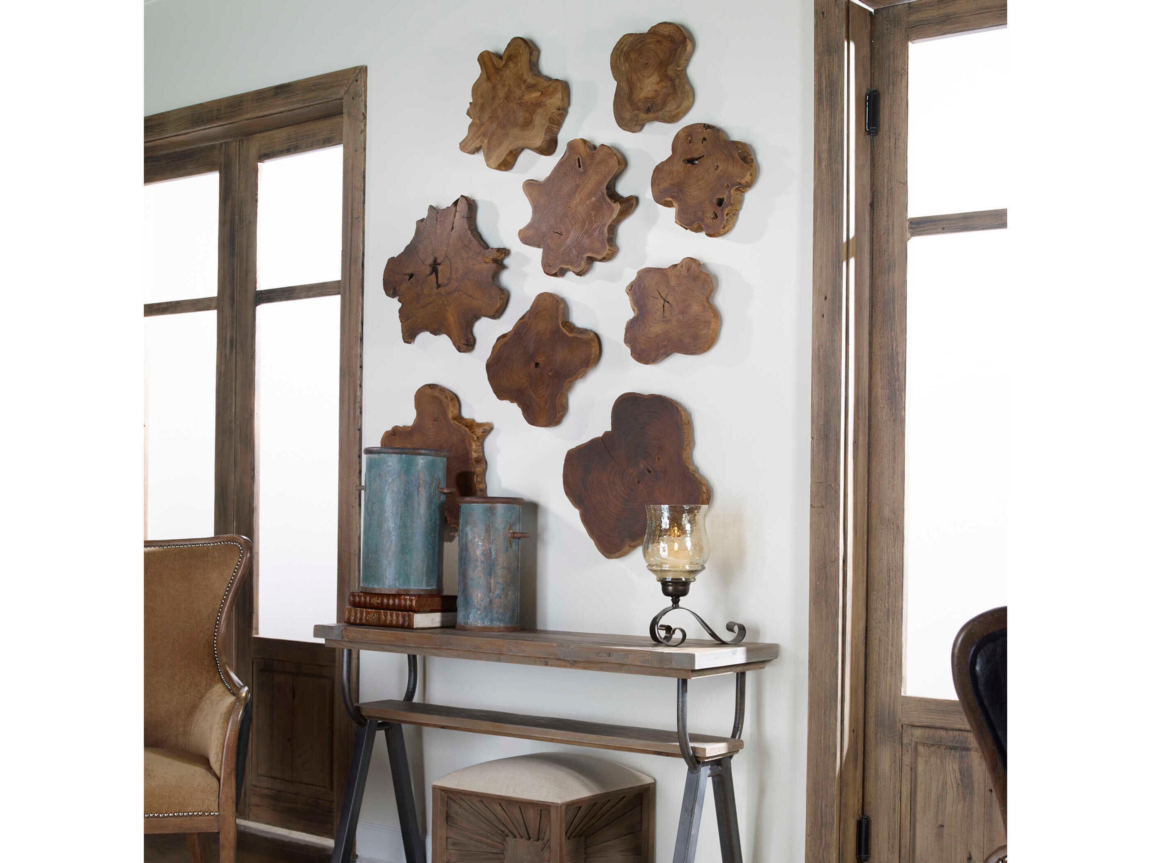 Uttermost Kalani Teak Wall Art Set of 3