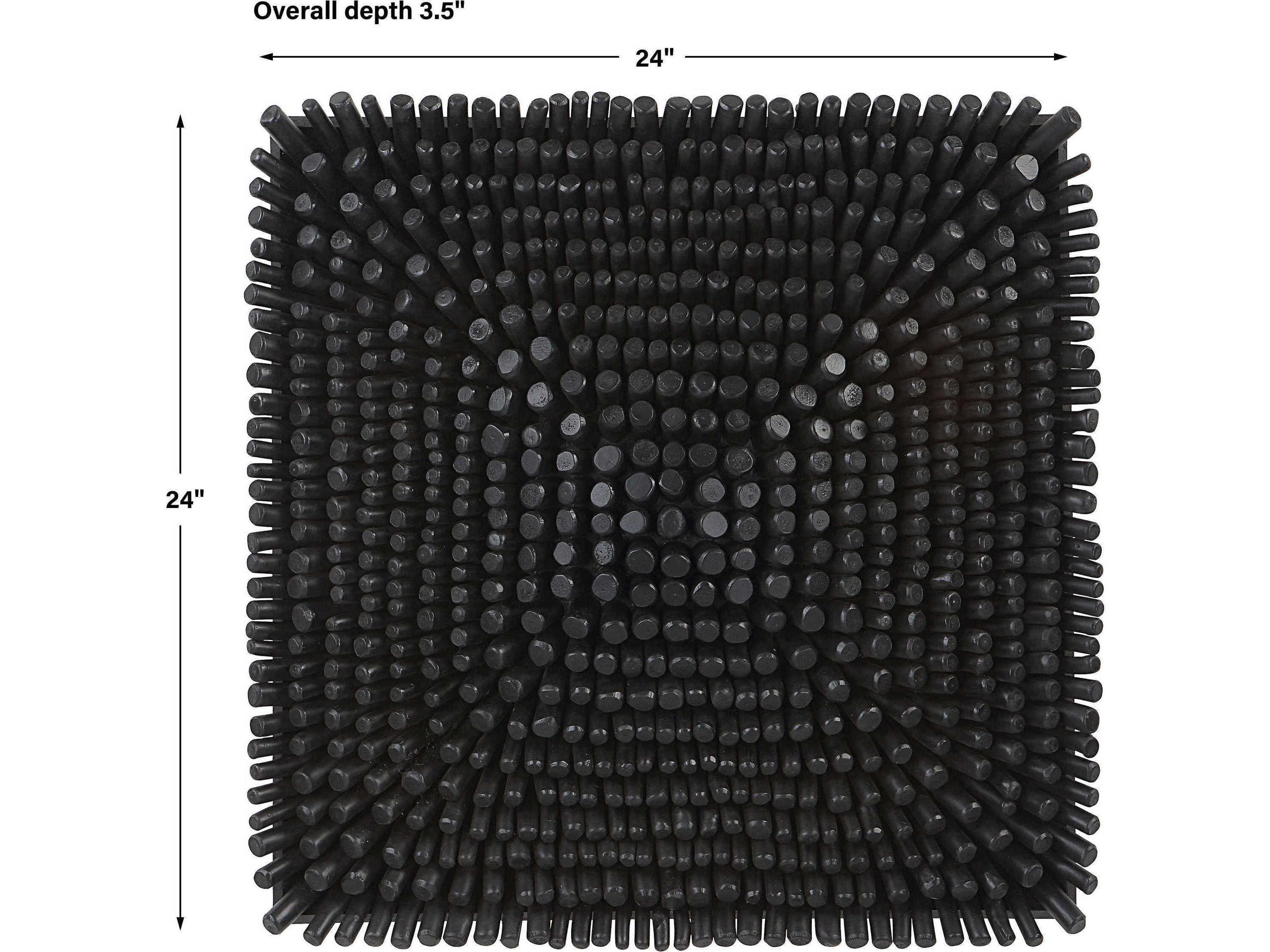 Uttermost Portside Satin Black Wood Wall Panel