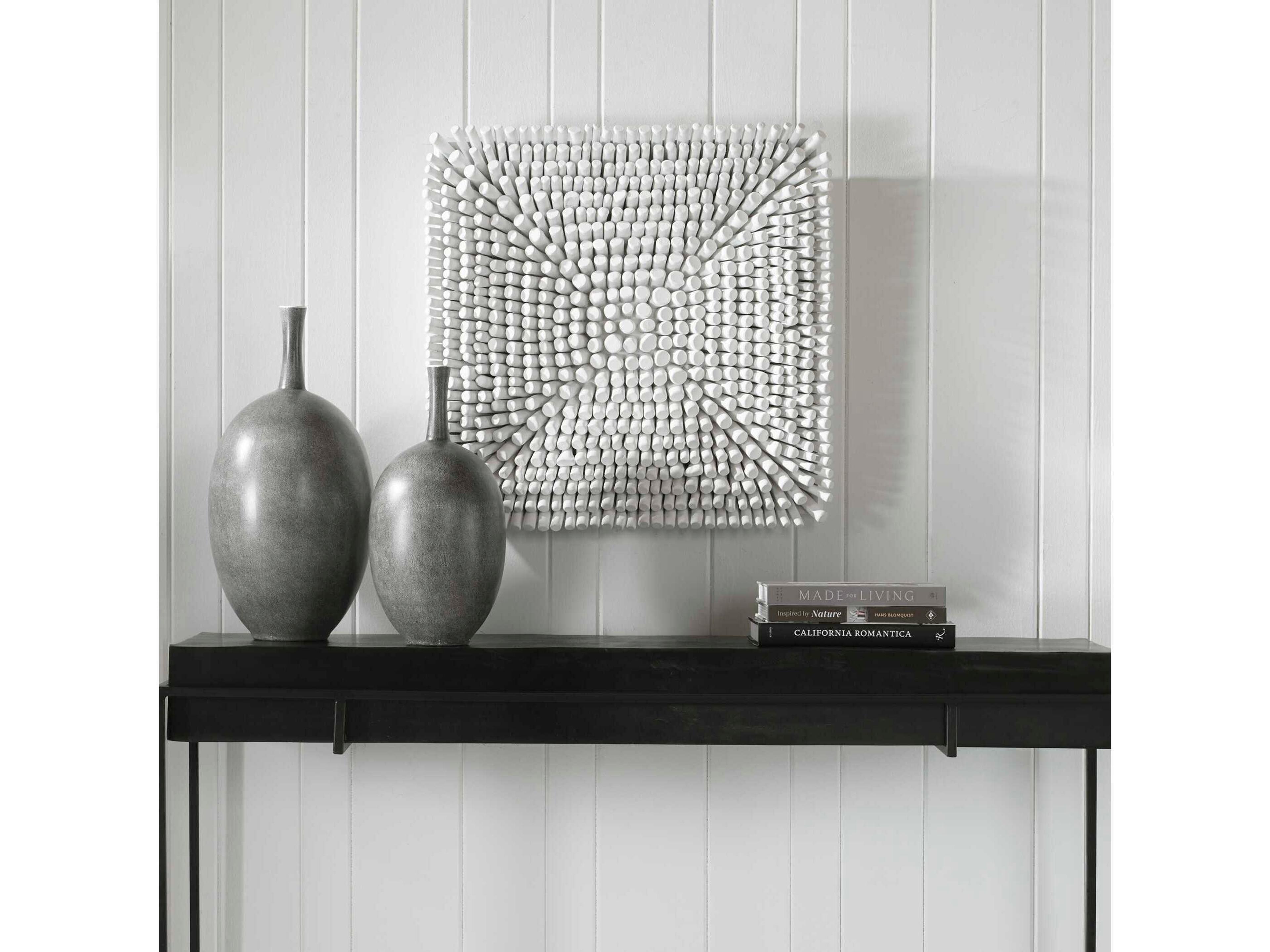 Uttermost Portside Matte White Wood Wall Panel