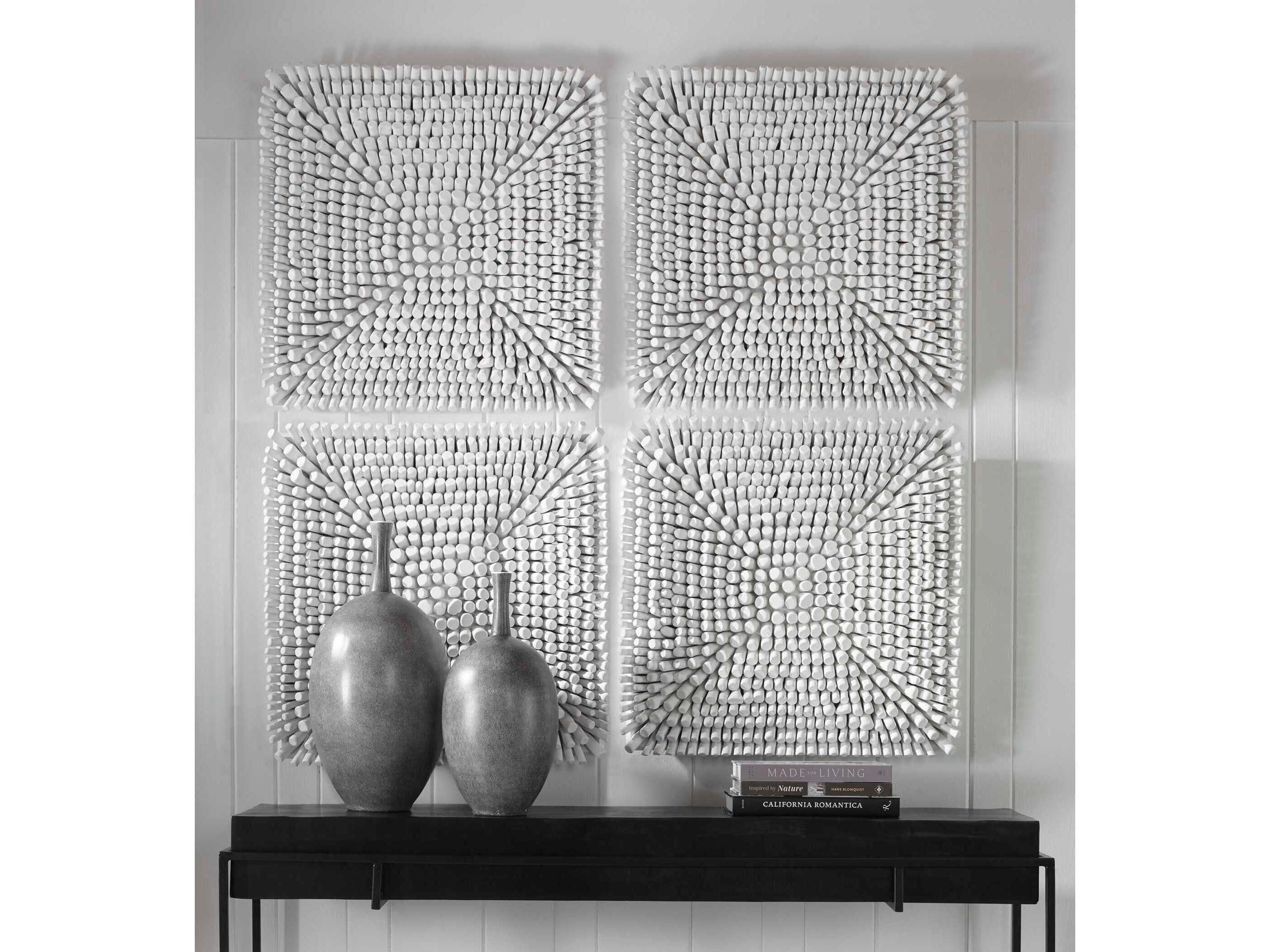 Uttermost Portside Matte White Wood Wall Panel